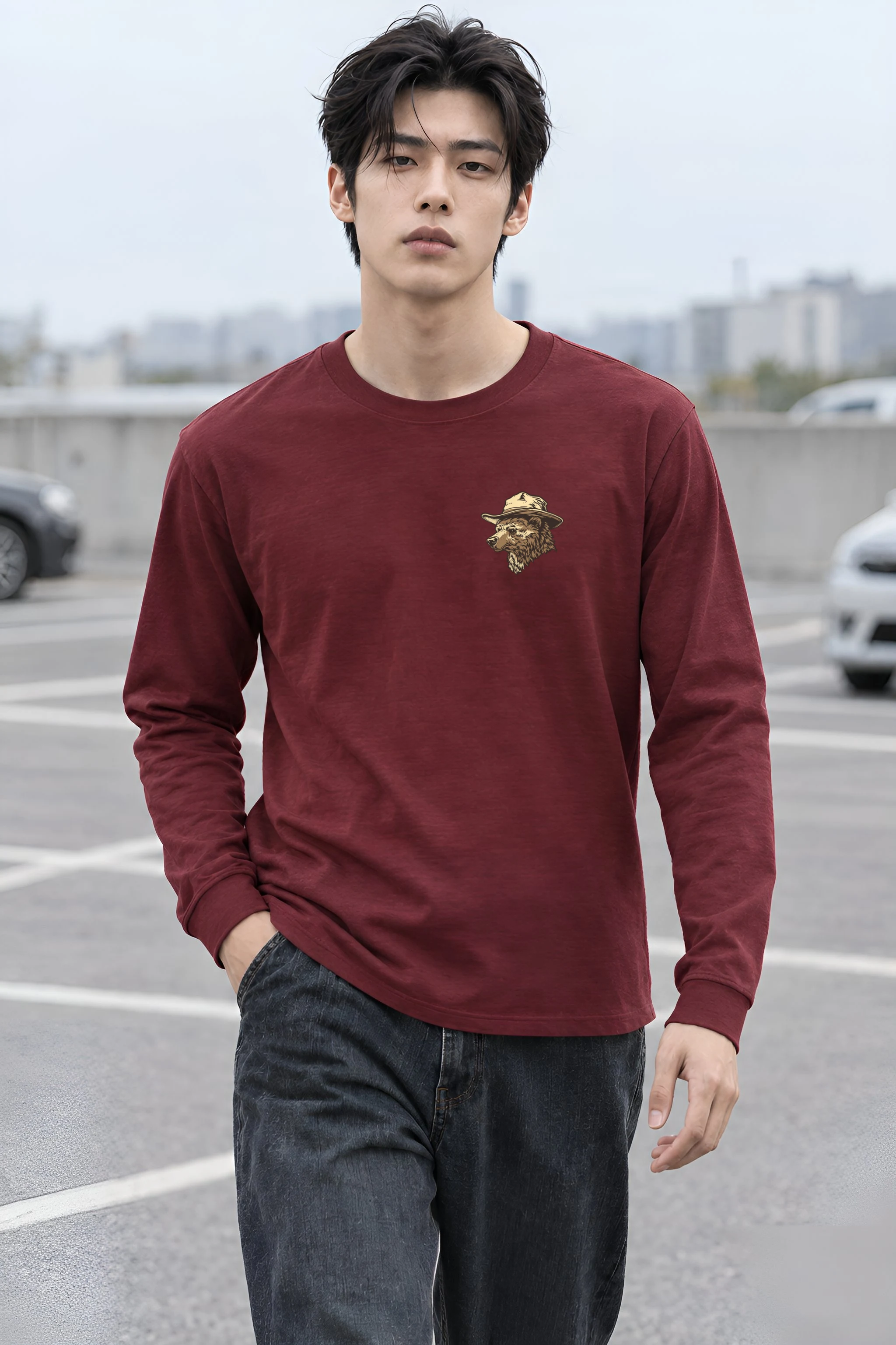 "Campfire Bear" Unisex Longsleeve T-shirt