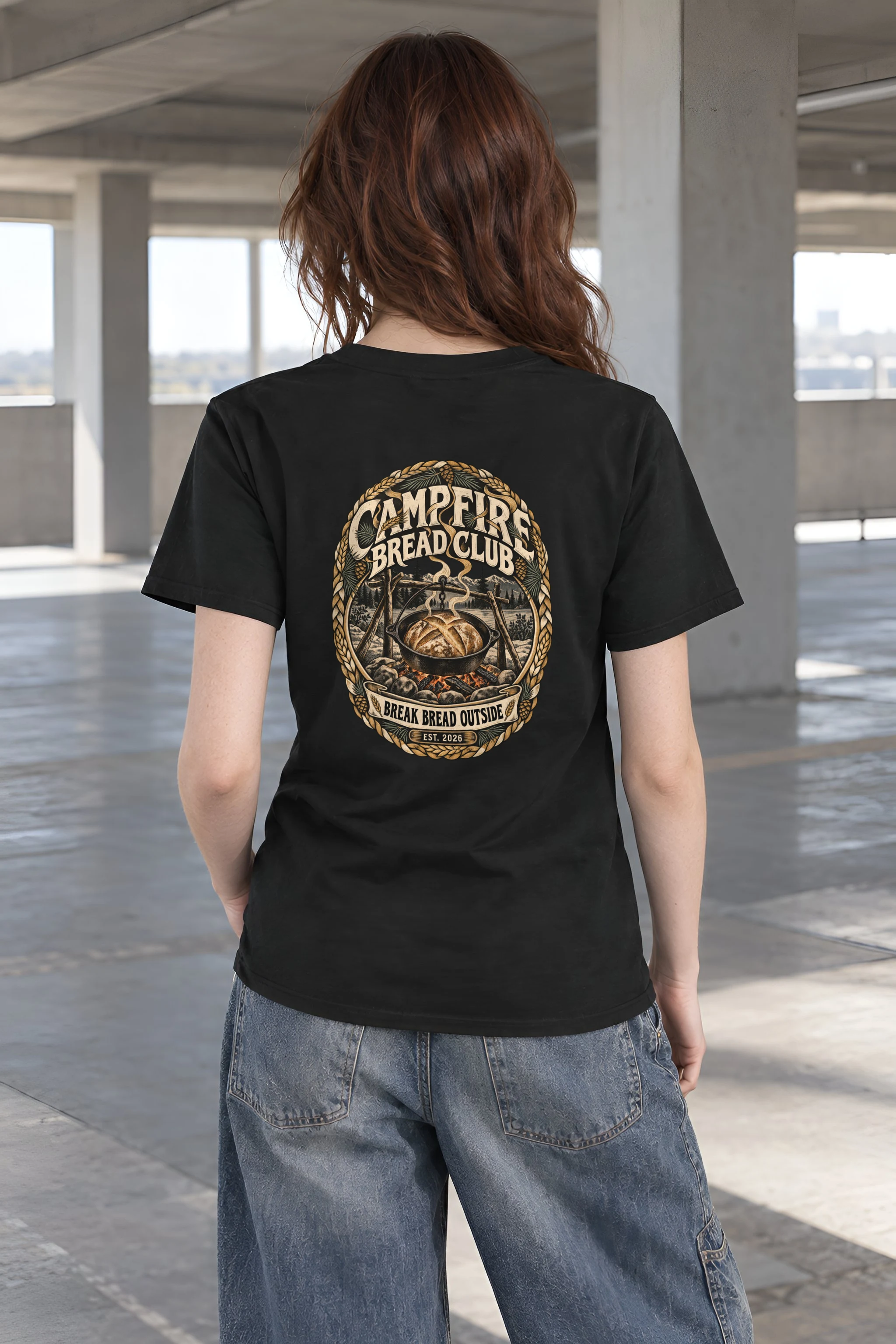 "Campfire Bread Club" Heavyweight Unisex Crewneck T-shirt