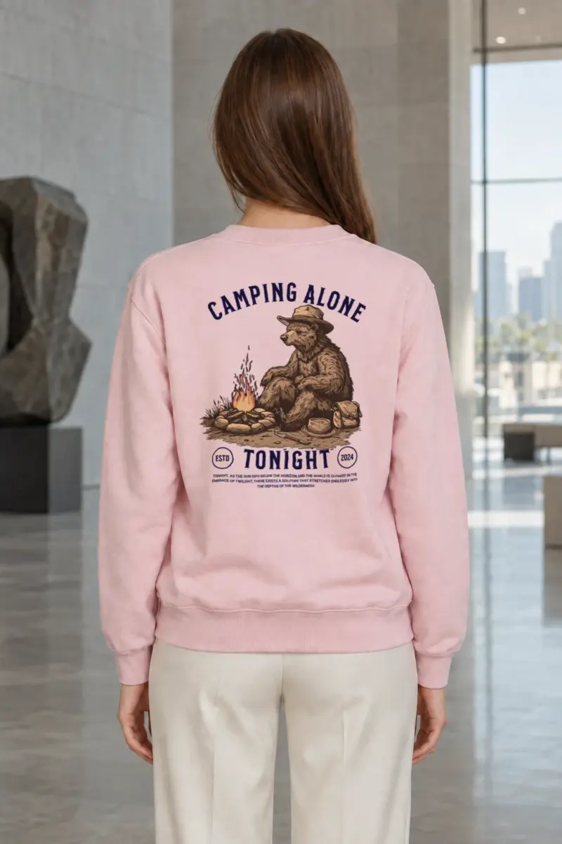 "Camping Alone Tonight" Heavy Blend Unisex Crewneck Sweatshirt | Gildan 18000