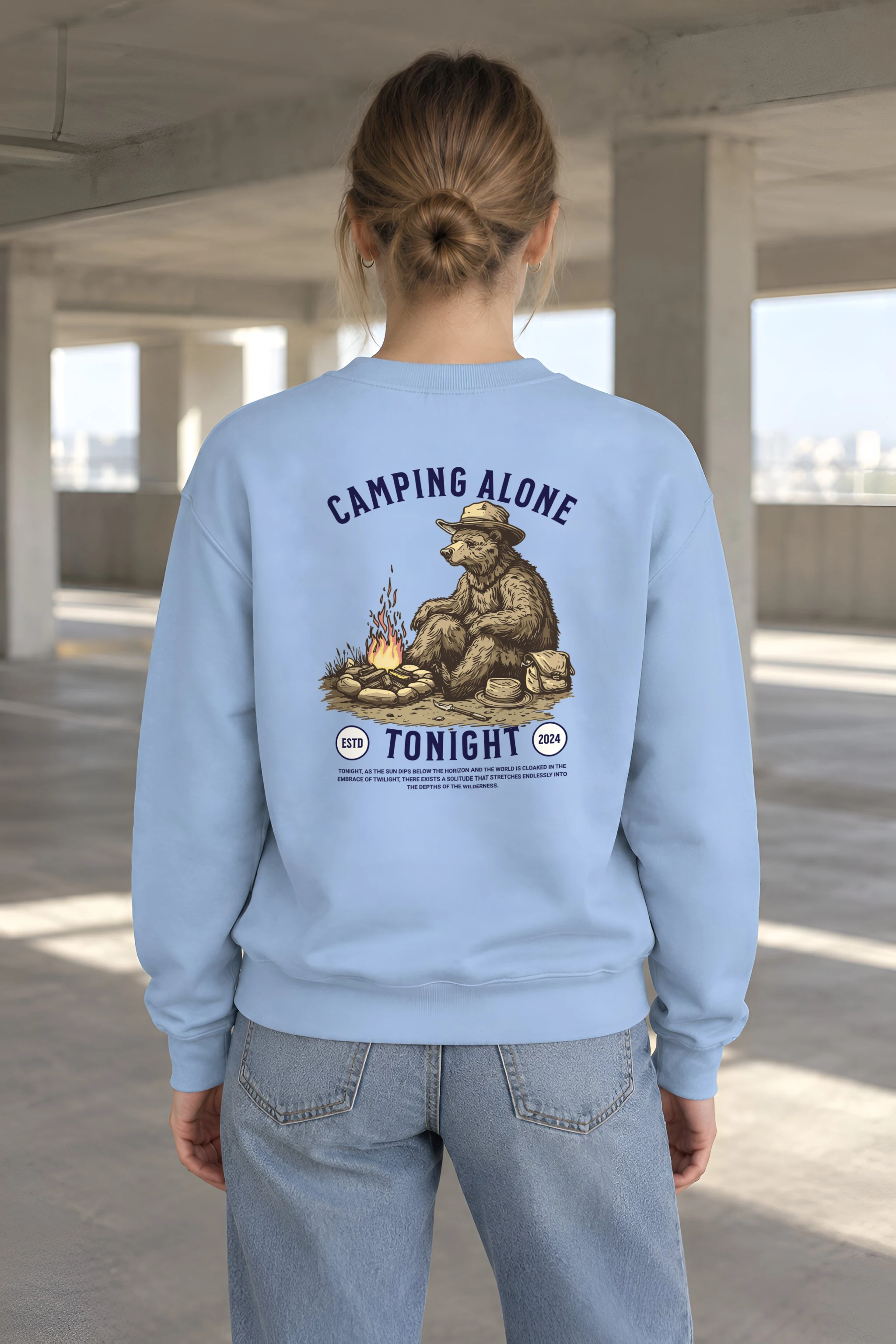 "Camping Alone Tonight" 1 Crewneck Sweatshirt