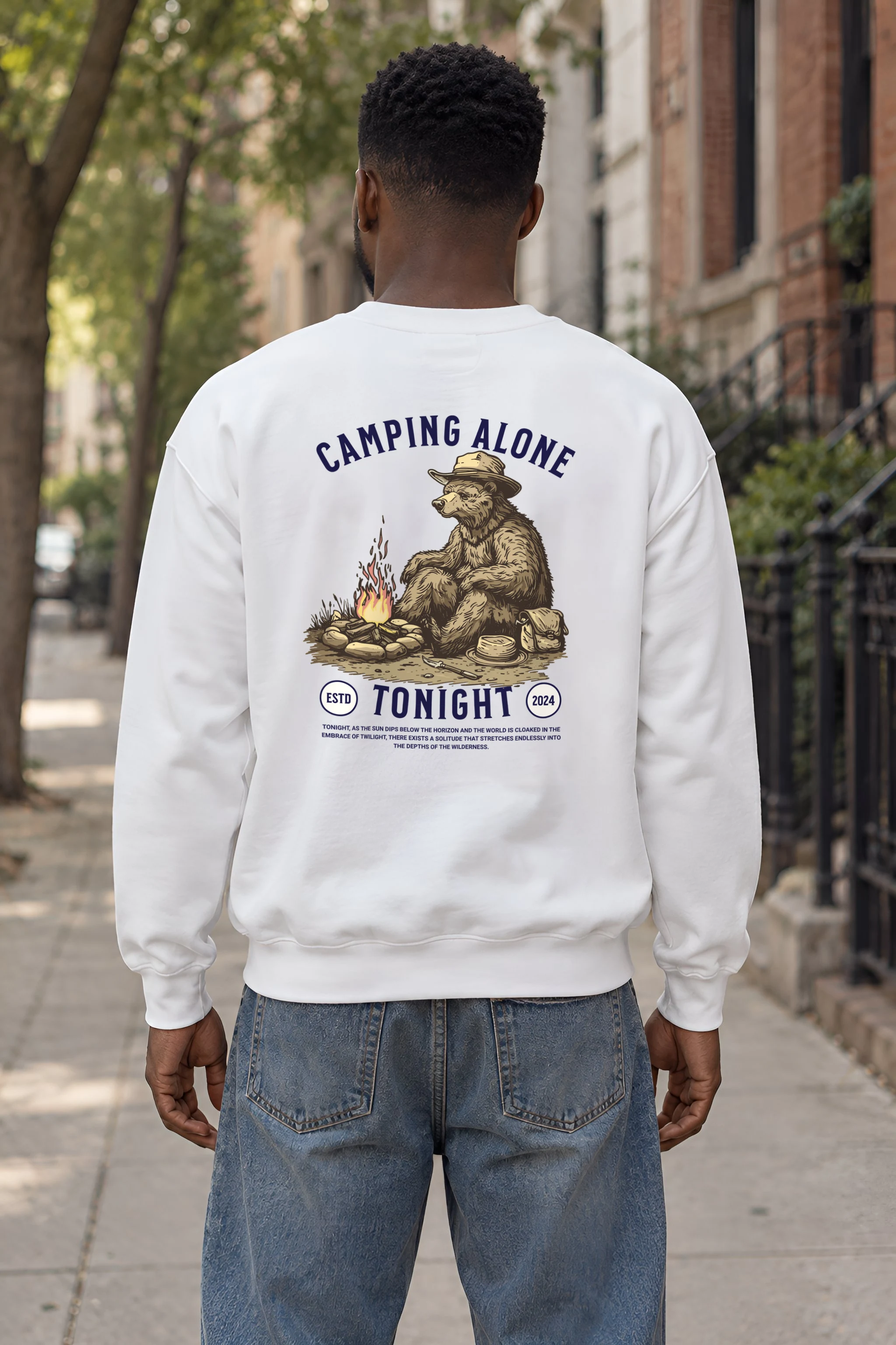 "Camping Alone Tonight" 1 Crewneck Sweatshirt