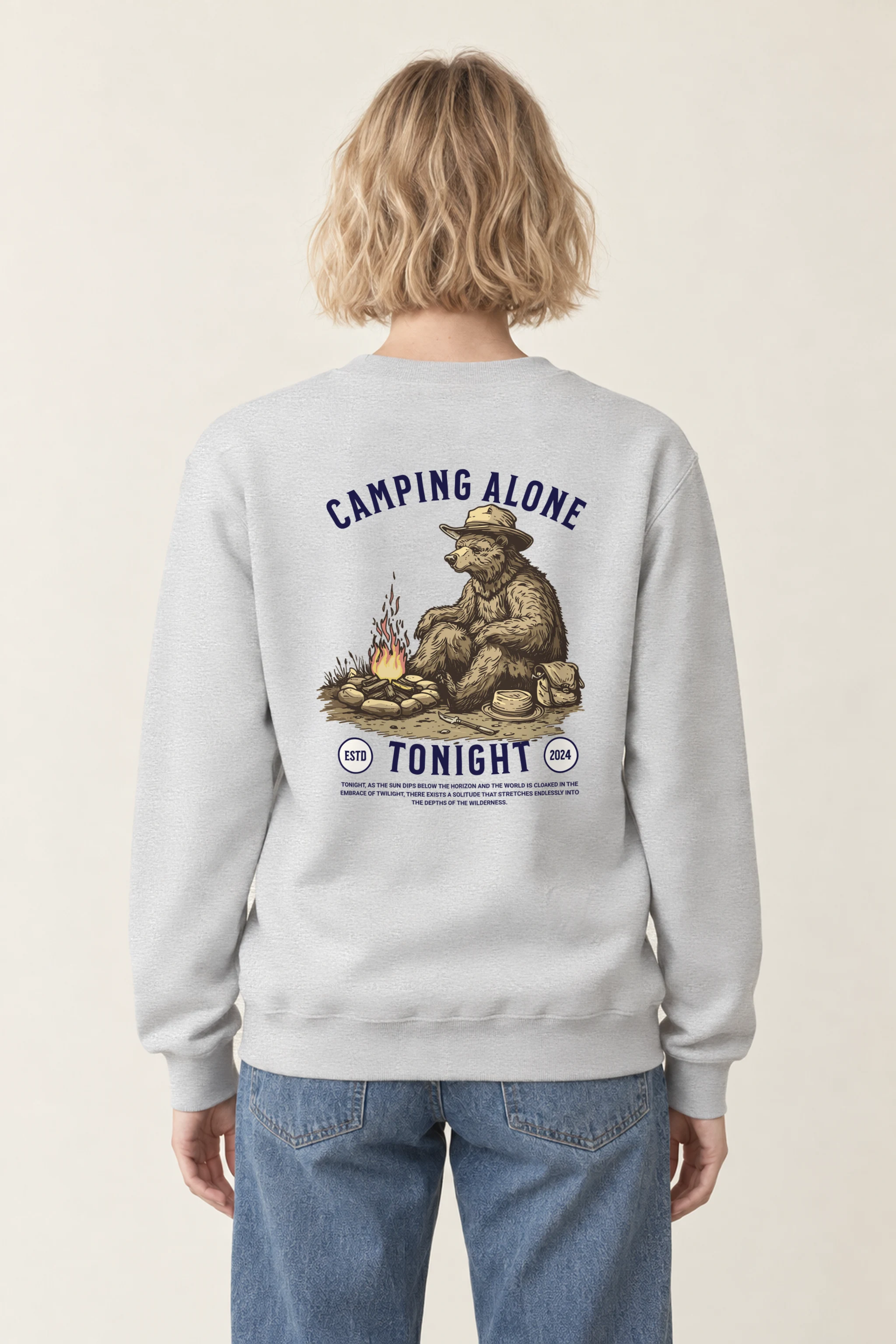 "Camping Alone Tonight" 1 Crewneck Sweatshirt