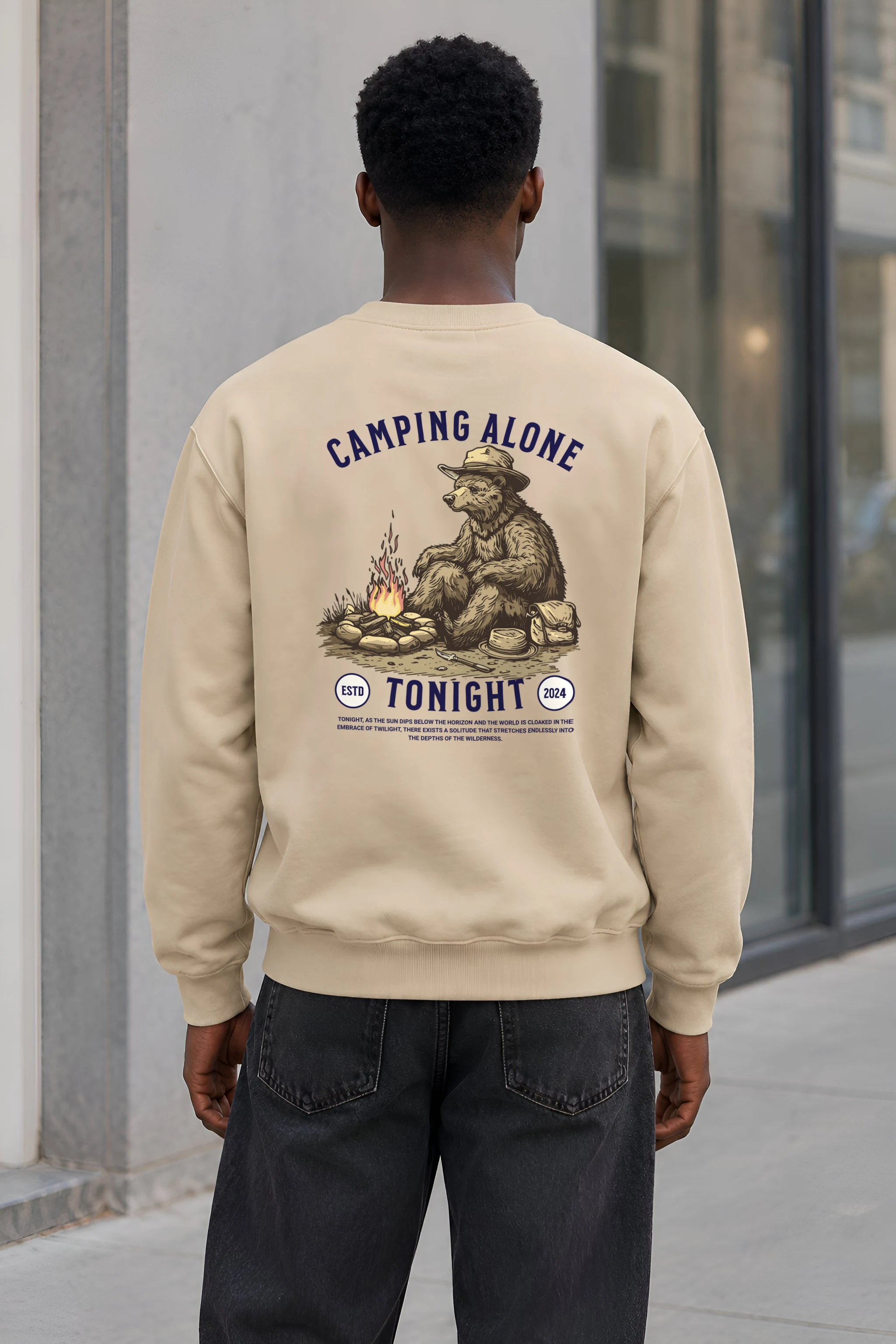 "Camping Alone Tonight" 1 Crewneck Sweatshirt