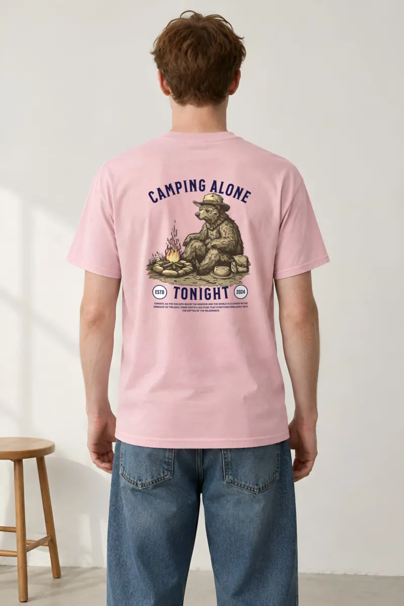 "Camping Alone Tonight" Heavyweight Unisex Crewneck T-shirt