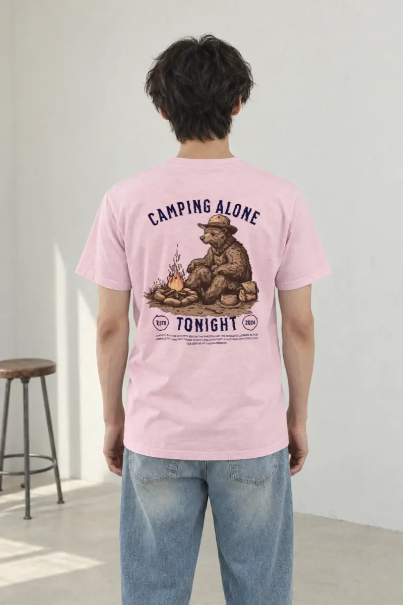 "Camping Alone Tonight" Heavyweight Unisex Crewneck T-shirt