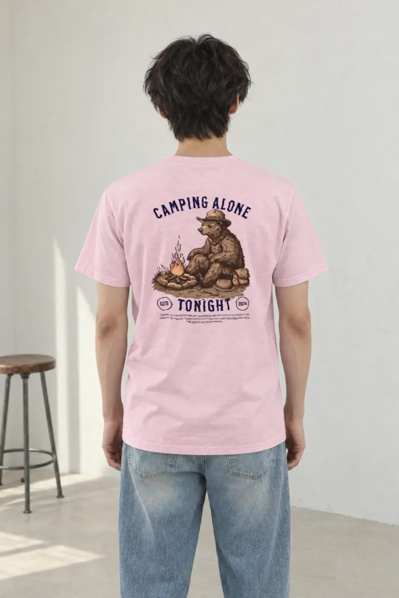 "Camping Alone Tonight" Heavyweight Unisex Crewneck T-shirt