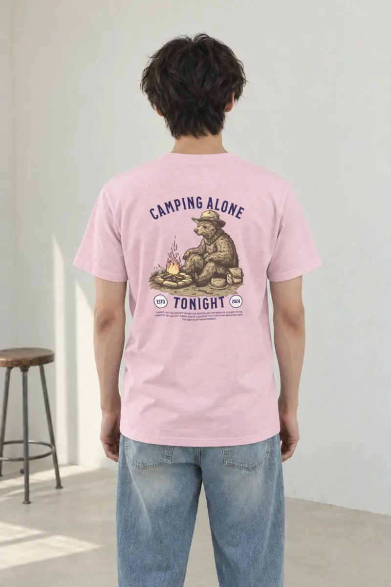 "Camping Alone Tonight" Heavyweight Unisex Crewneck T-shirt