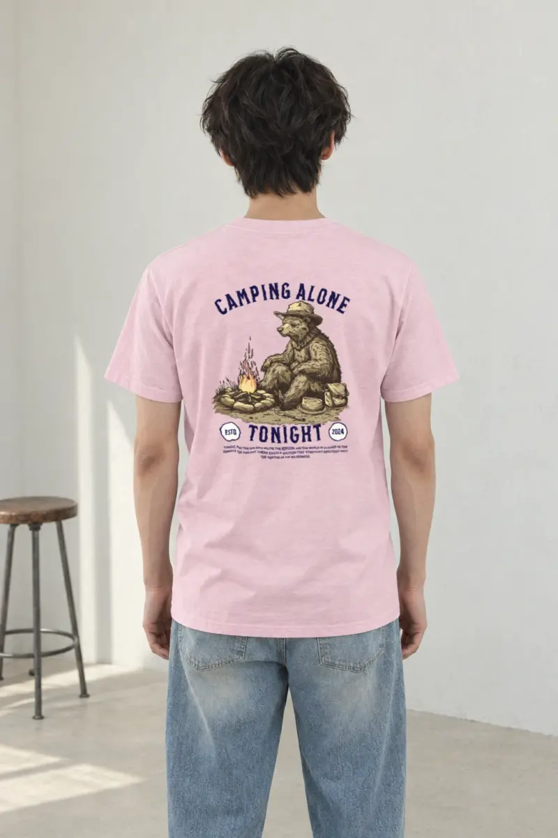 "Camping Alone Tonight" Heavyweight Unisex Crewneck T-shirt