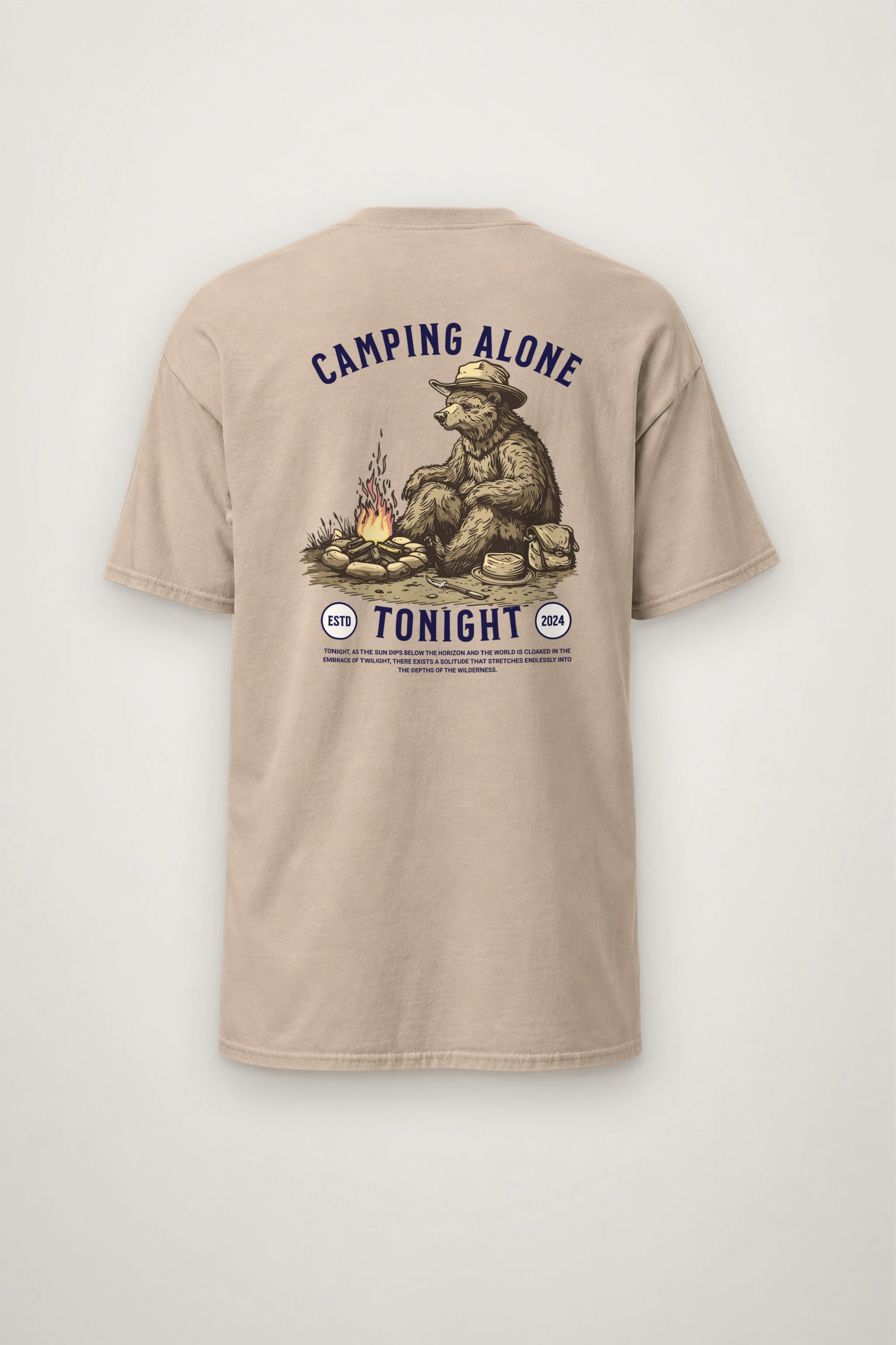 "Camping Alone Tonight" Heavyweight Unisex Crewneck T-shirt
