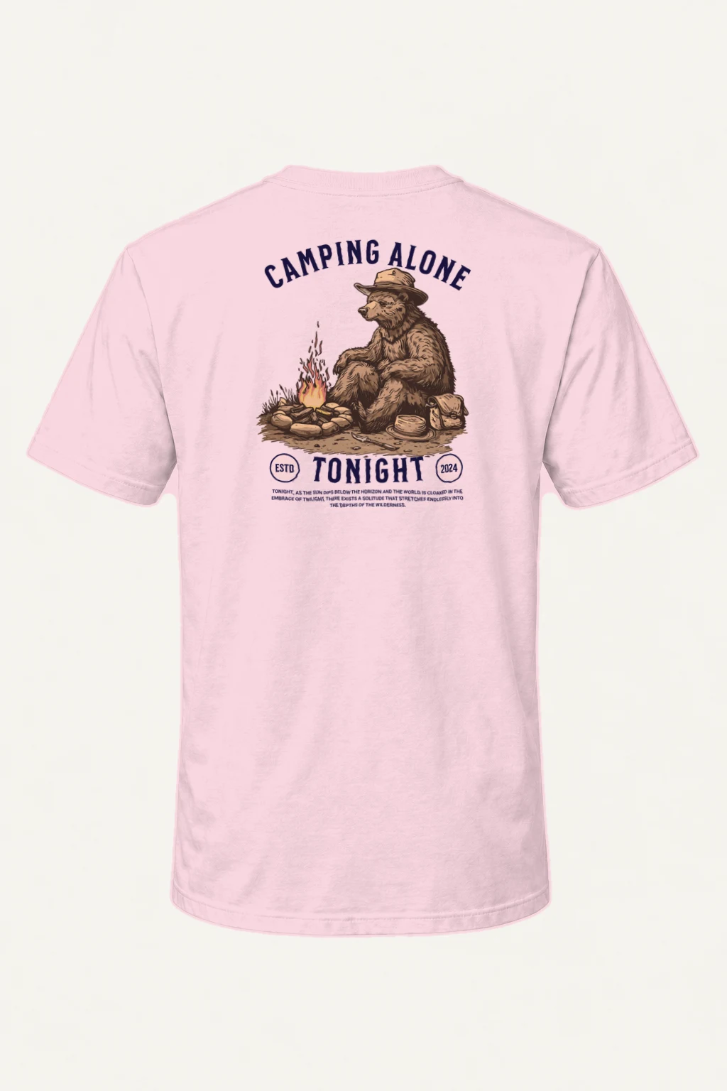 "Camping Alone Tonight" Heavyweight Unisex Crewneck T-shirt | Gildan 5000
