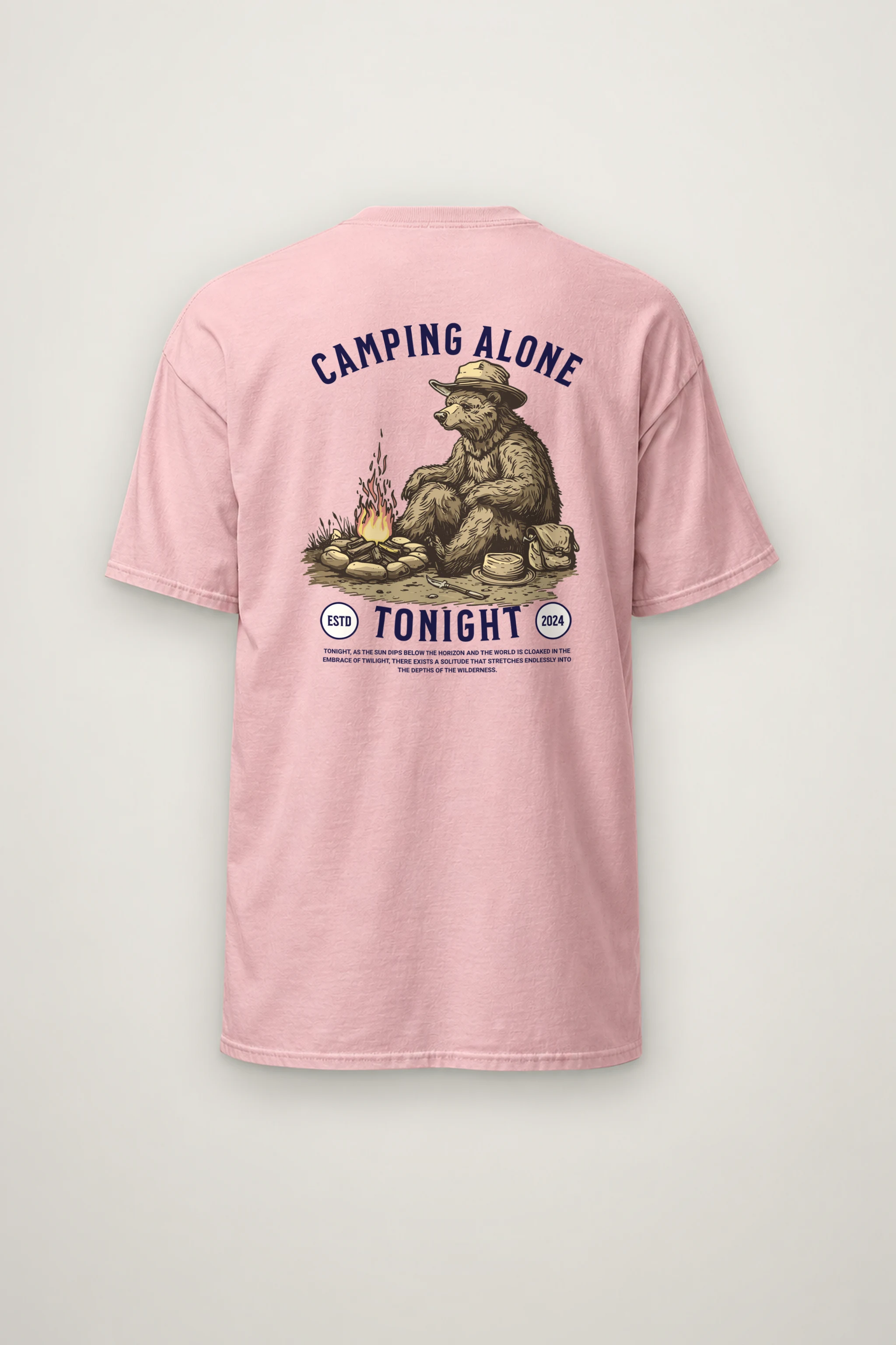 "Camping Alone Tonight" Heavyweight Unisex Crewneck T-shirt