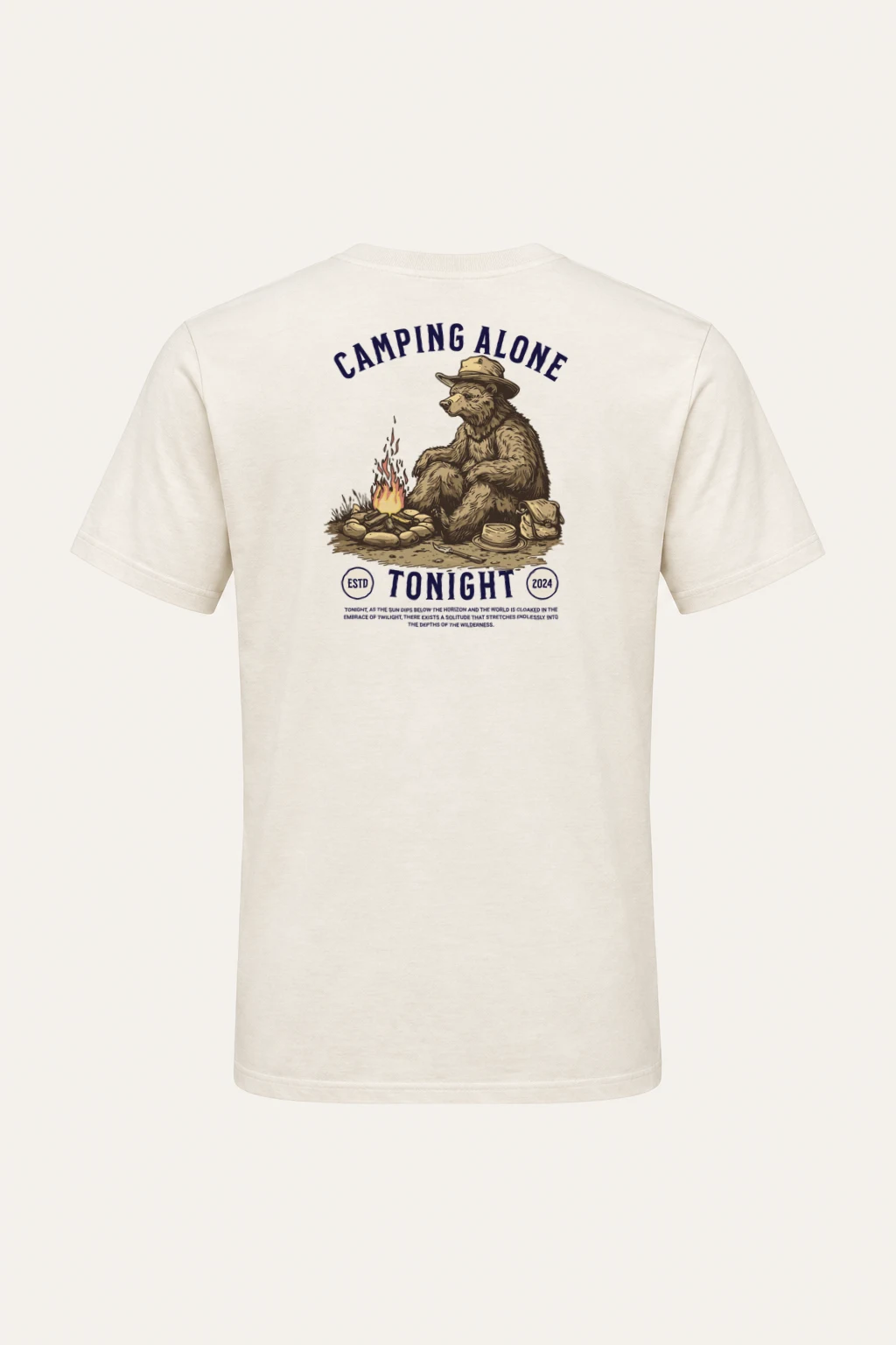 "Camping Alone Tonight" Heavyweight Unisex Crewneck T-shirt | Gildan 5000