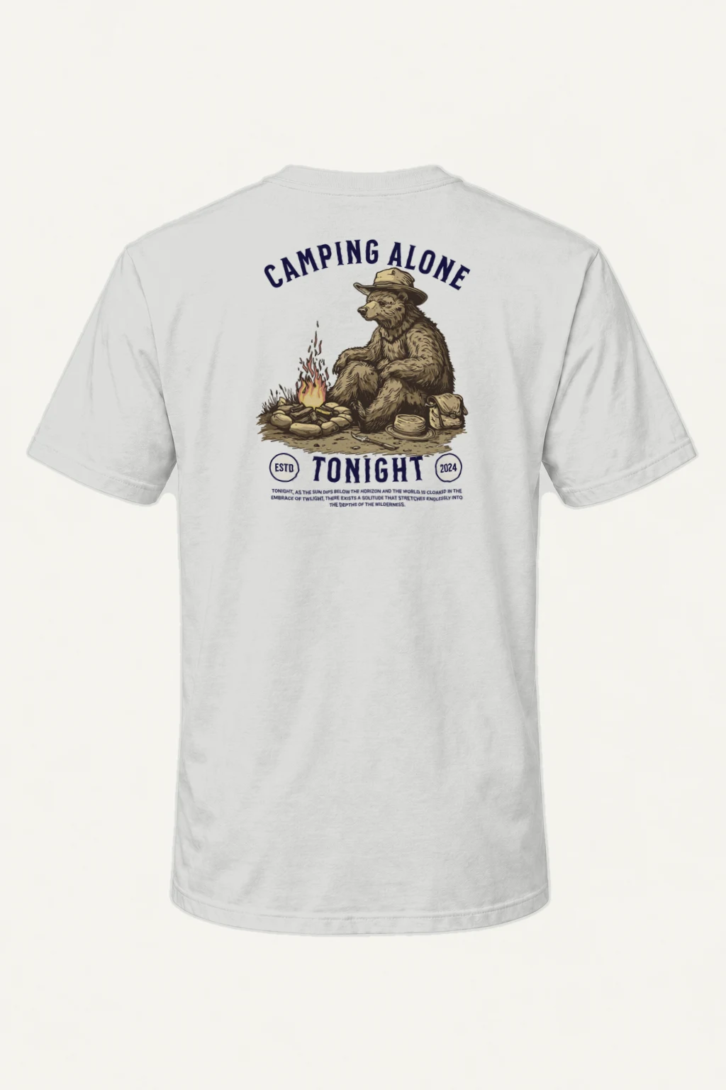 "Camping Alone Tonight" Heavyweight Unisex Crewneck T-shirt | Gildan 5000