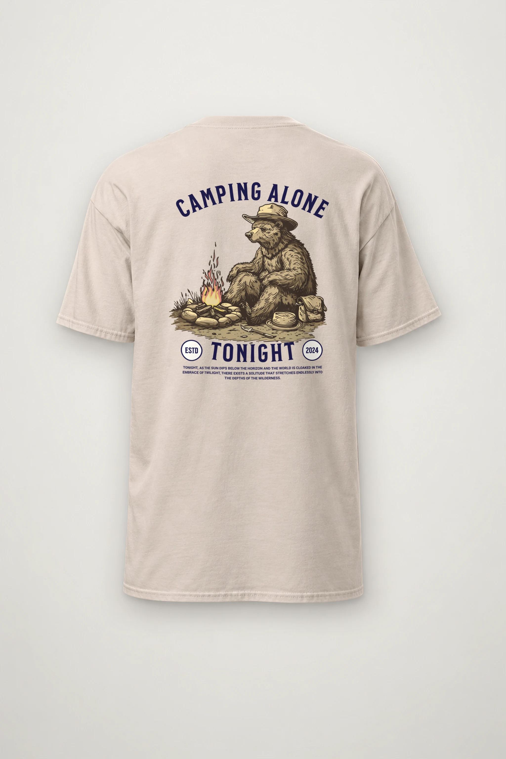 "Camping Alone Tonight" Heavyweight Unisex Crewneck T-shirt
