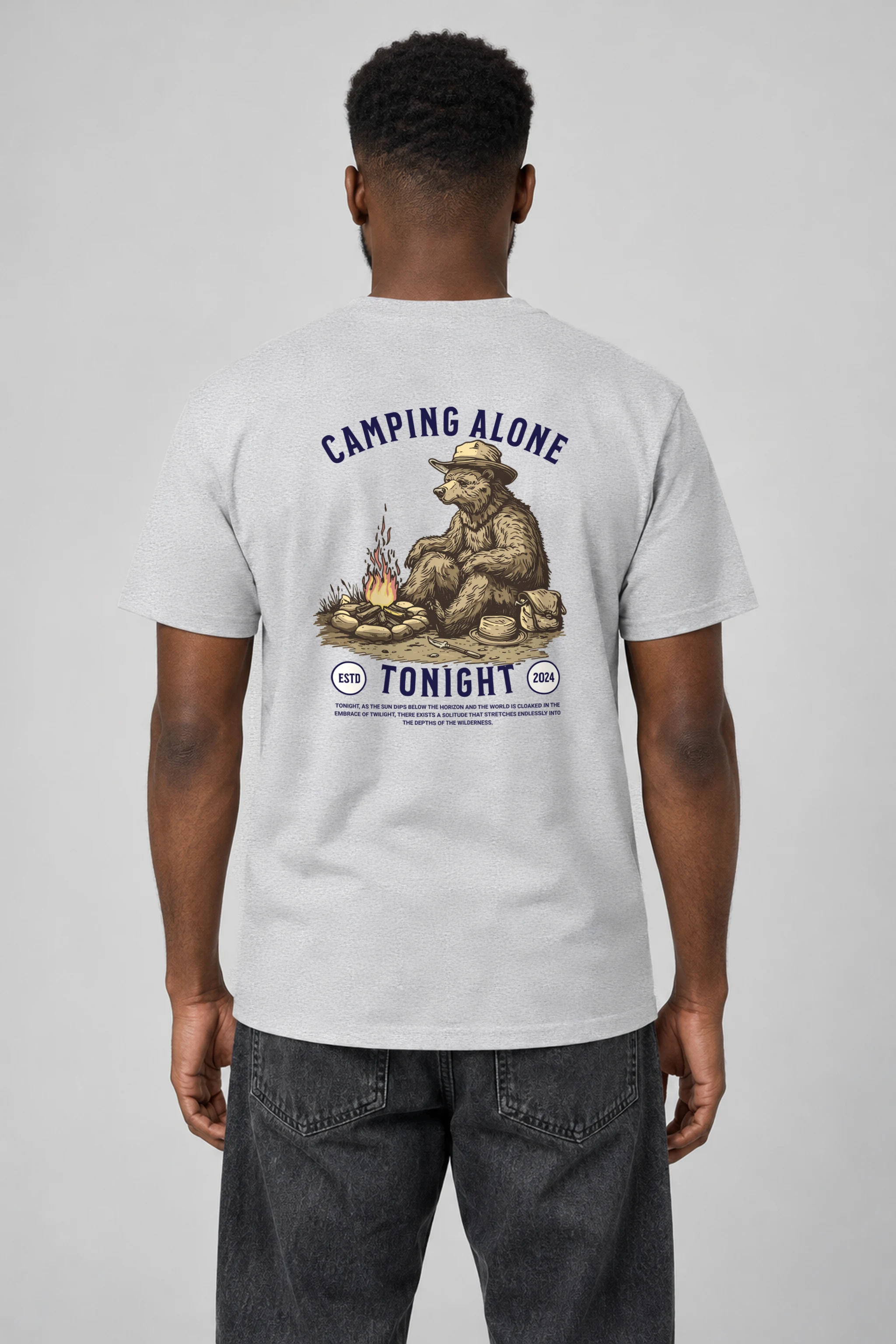 "Camping Alone Tonight" Heavyweight Unisex Crewneck T-shirt