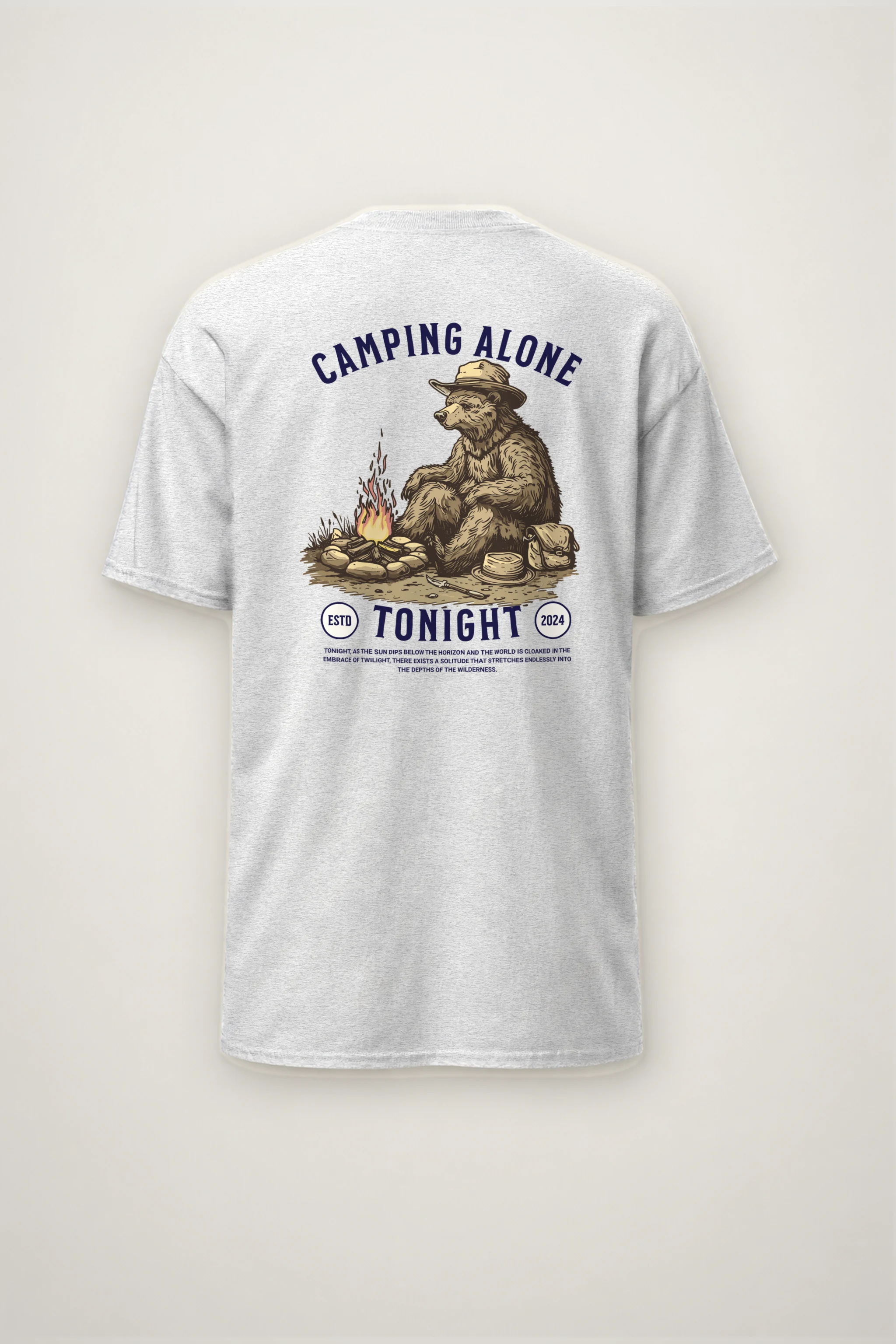 "Camping Alone Tonight" Heavyweight Unisex Crewneck T-shirt