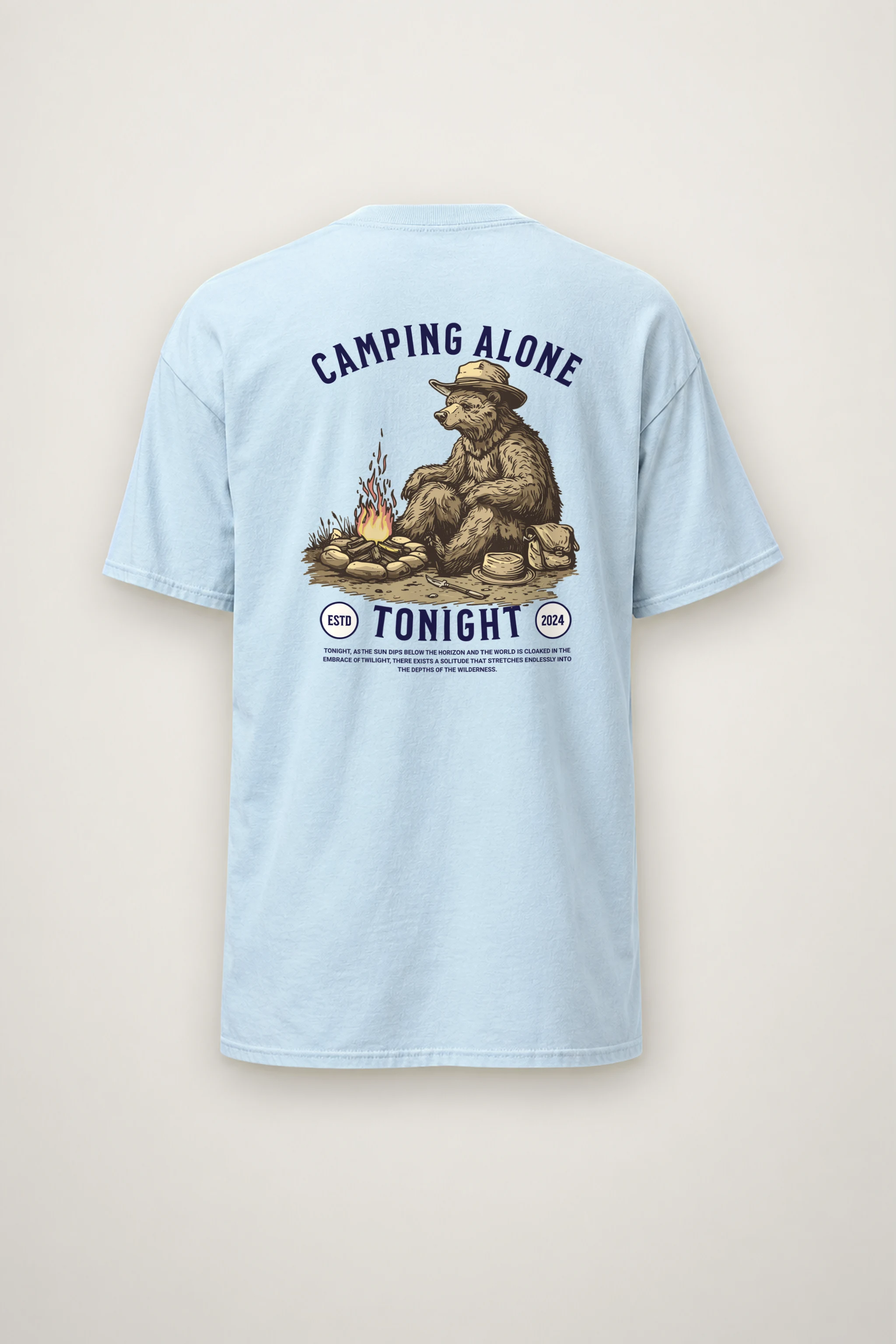 "Camping Alone Tonight" Heavyweight Unisex Crewneck T-shirt