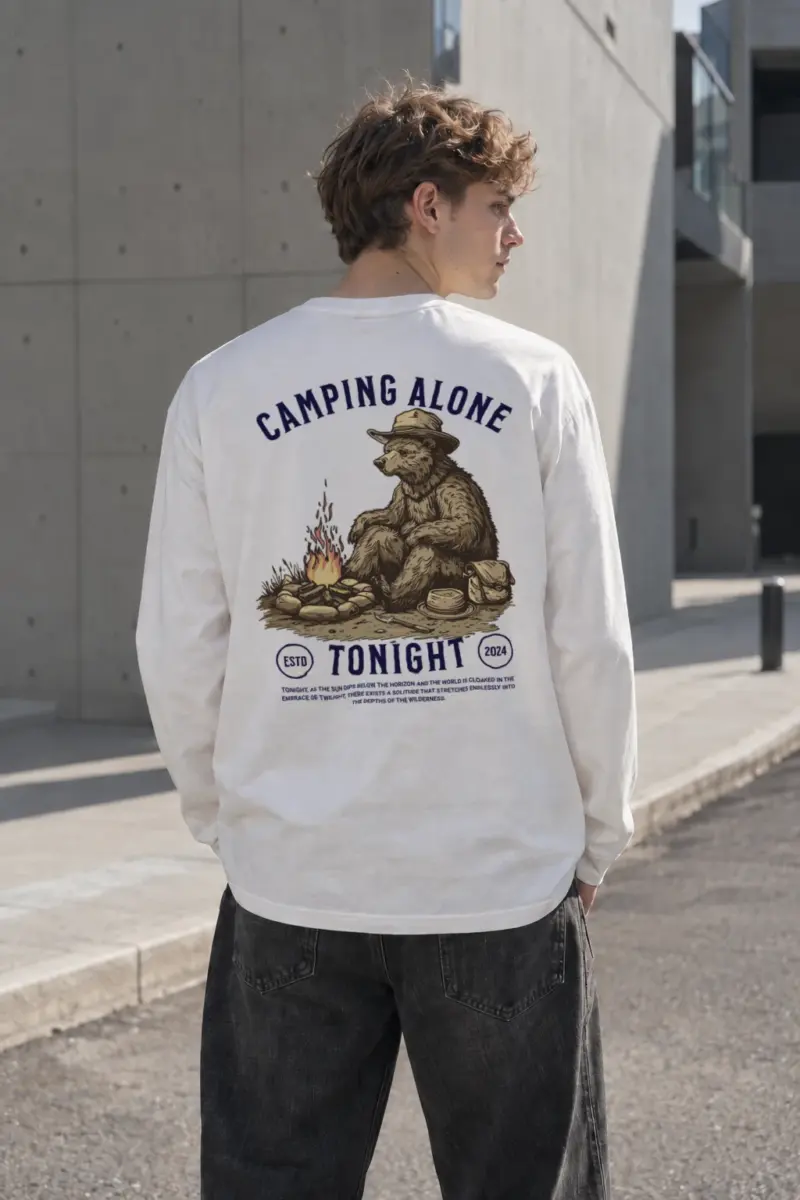 "Camping Alone Tonight" Unisex Longsleeve T-shirt | Gildan 2400