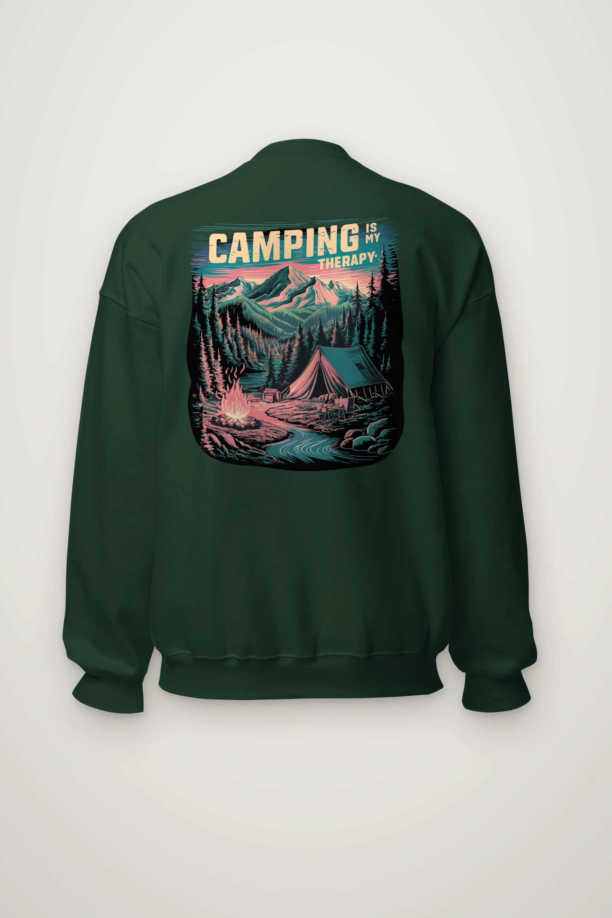 "Camping Is My Therapy" Heavy Blend Unisex Crewneck Sweatshirt