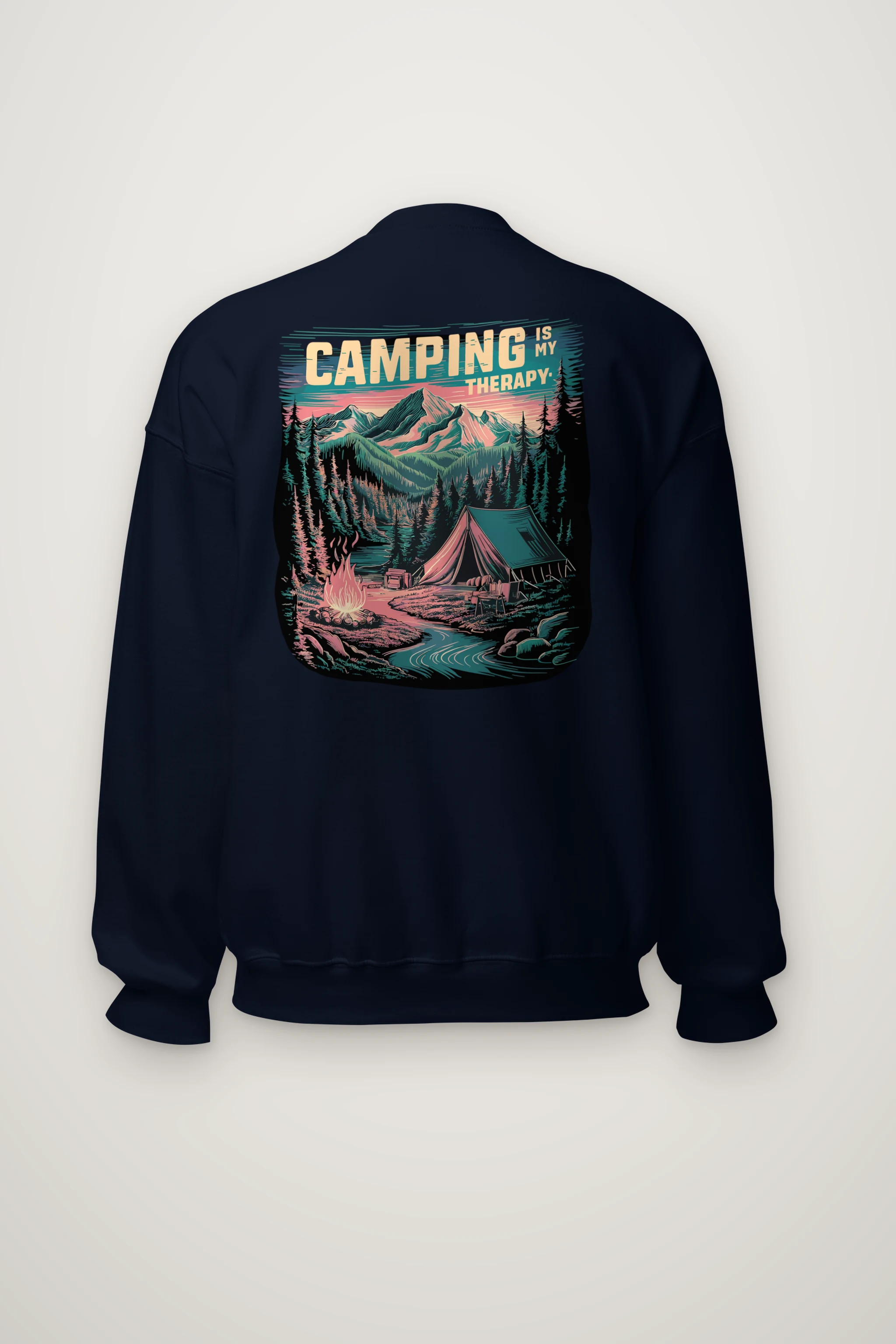"Camping Is My Therapy" Heavy Blend Unisex Crewneck Sweatshirt