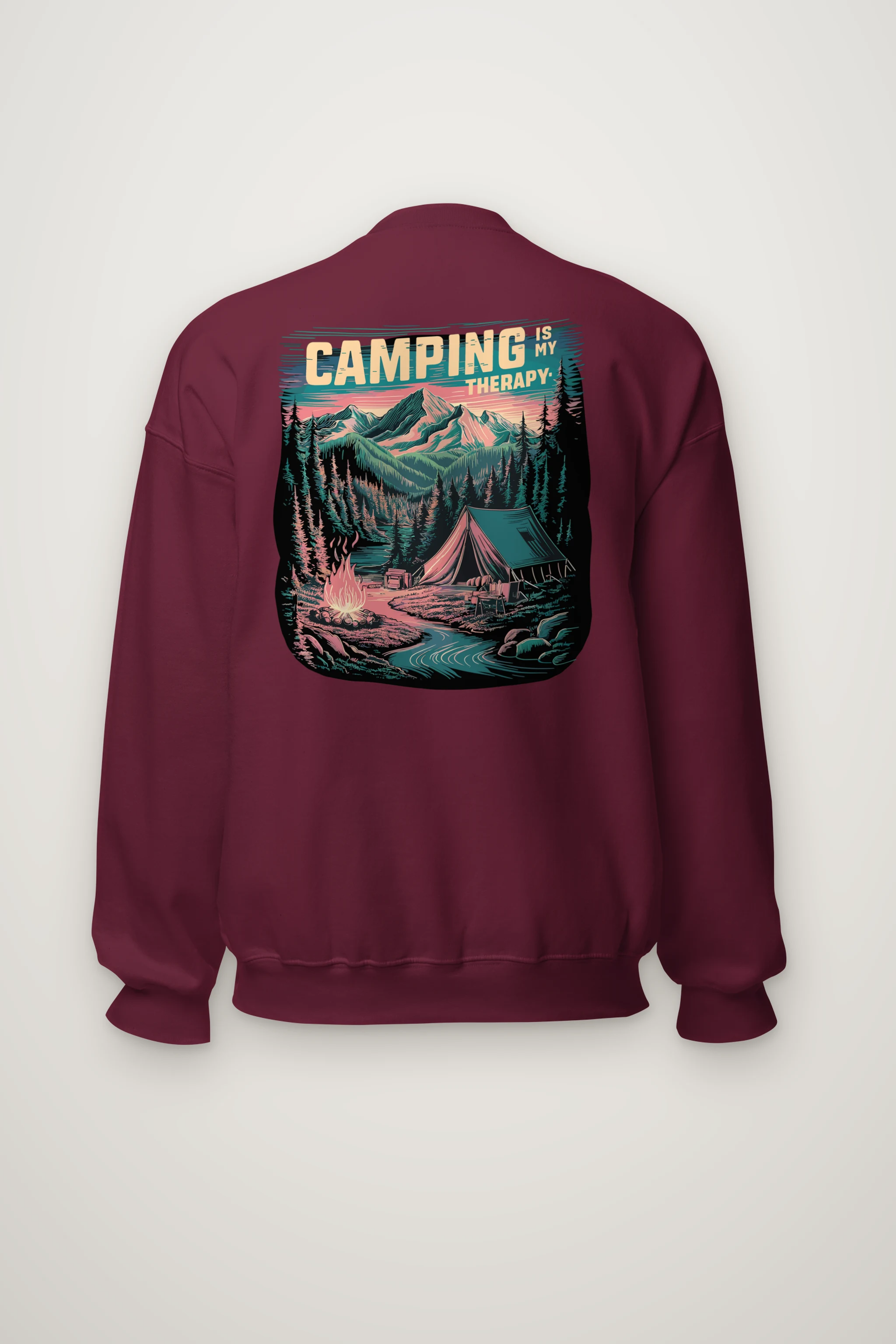 "Camping Is My Therapy" Heavy Blend Unisex Crewneck Sweatshirt
