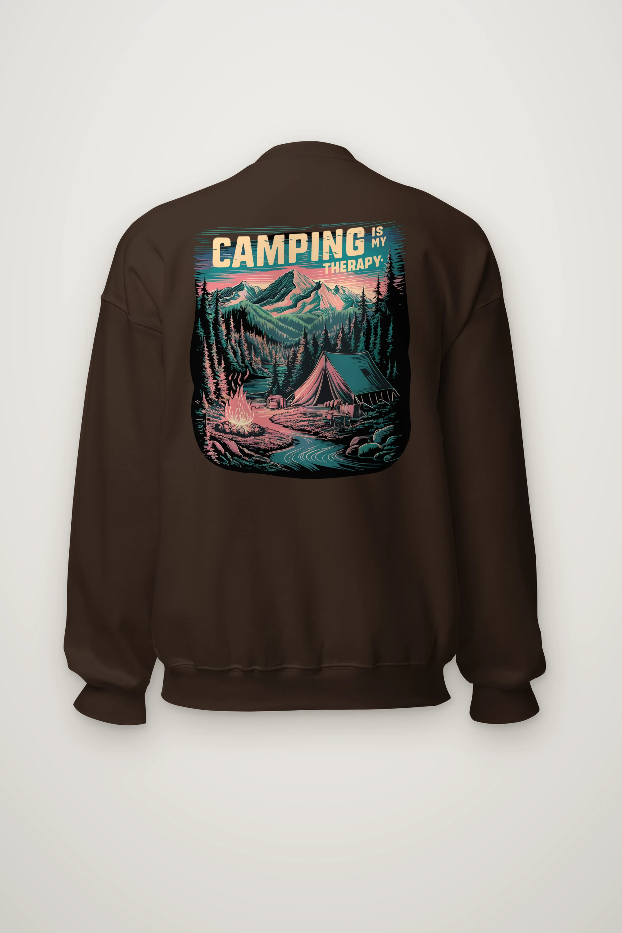 "Camping Is My Therapy" Heavy Blend Unisex Crewneck Sweatshirt