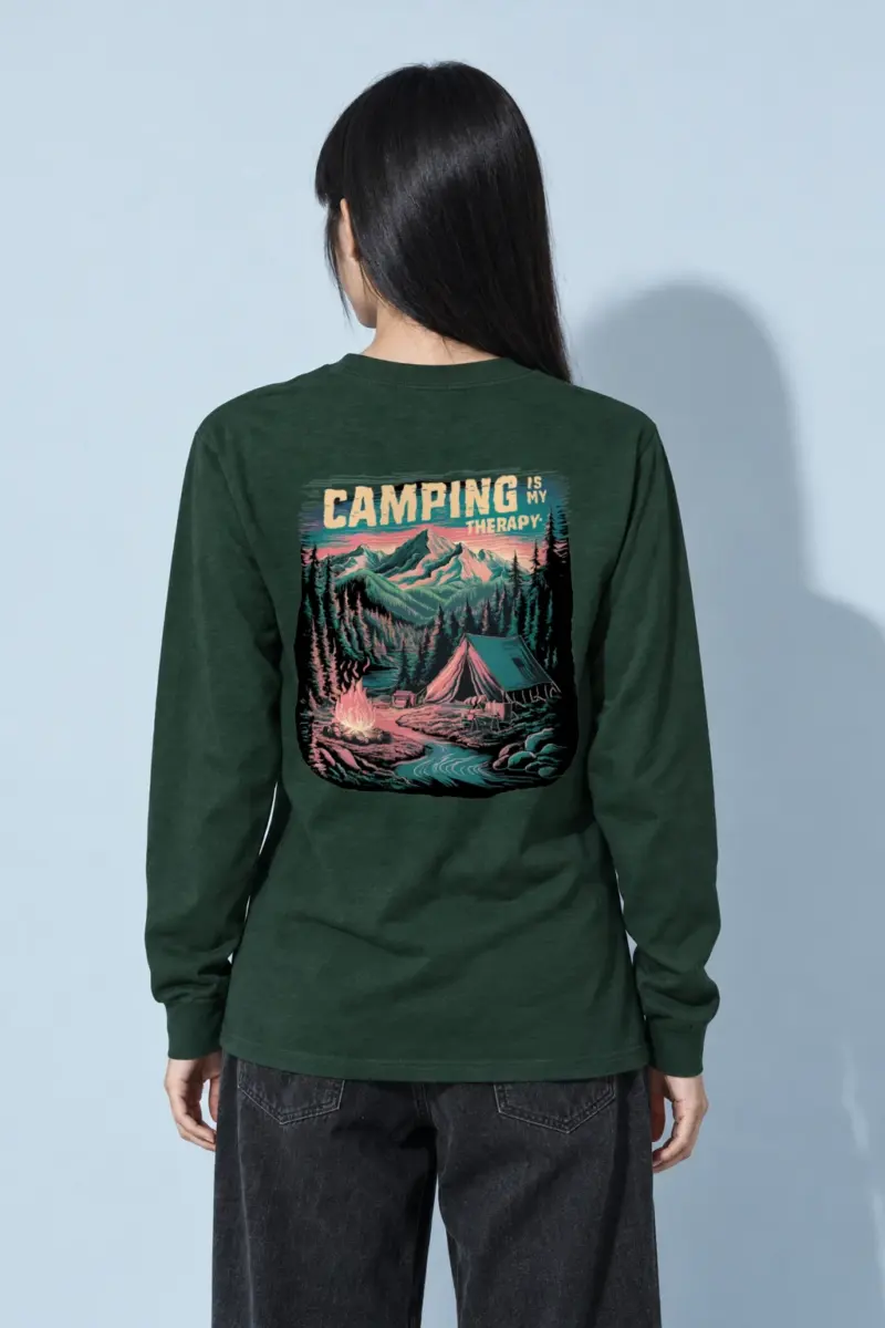 "Camping Is My Therapy" Unisex Longsleeve T-shirt