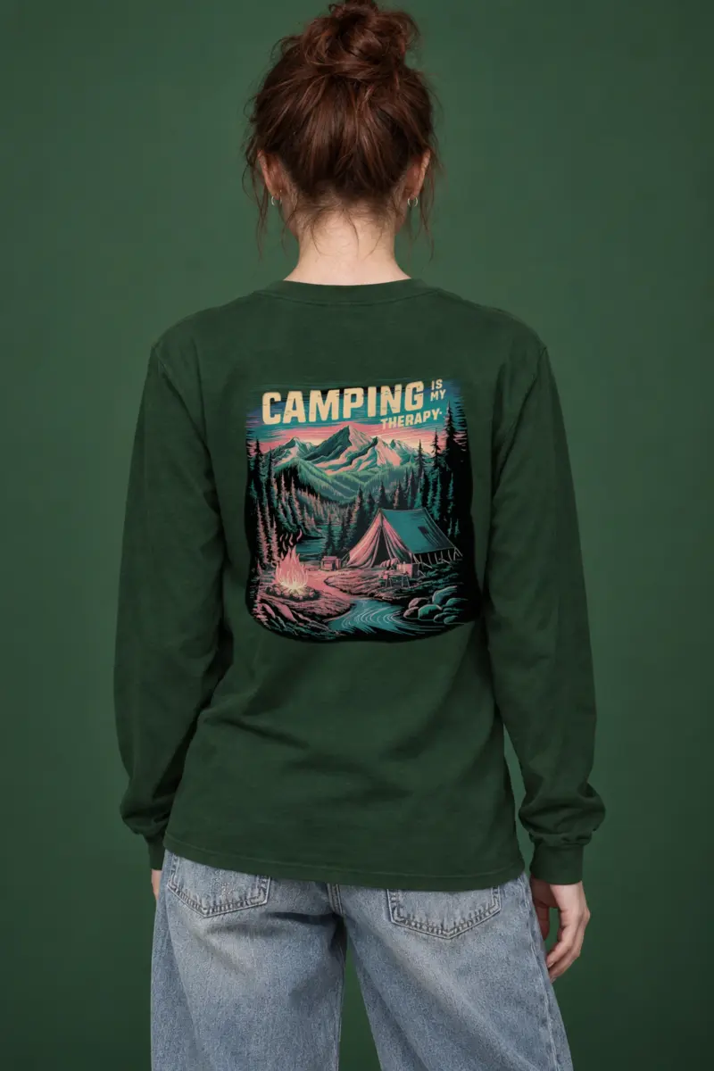 "Camping Is My Therapy" Unisex Longsleeve T-shirt