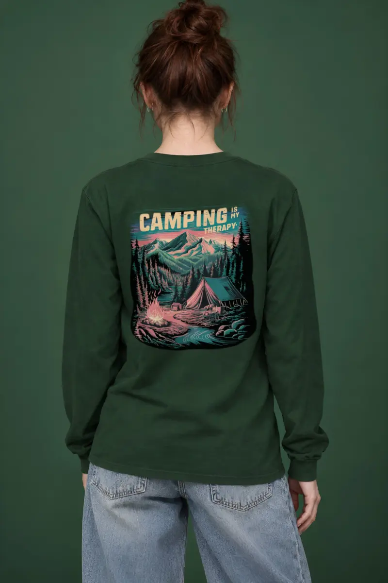 "Camping Is My Therapy" Unisex Longsleeve T-shirt