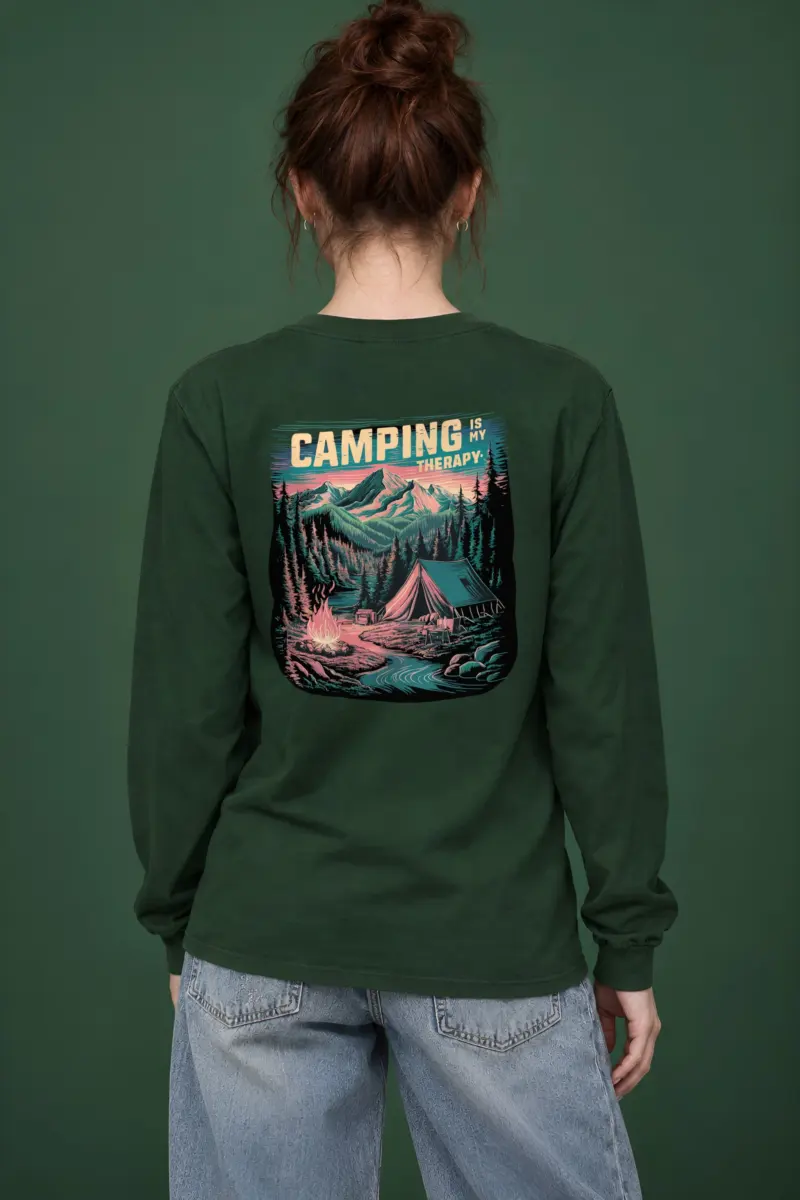 "Camping Is My Therapy" Unisex Longsleeve T-shirt
