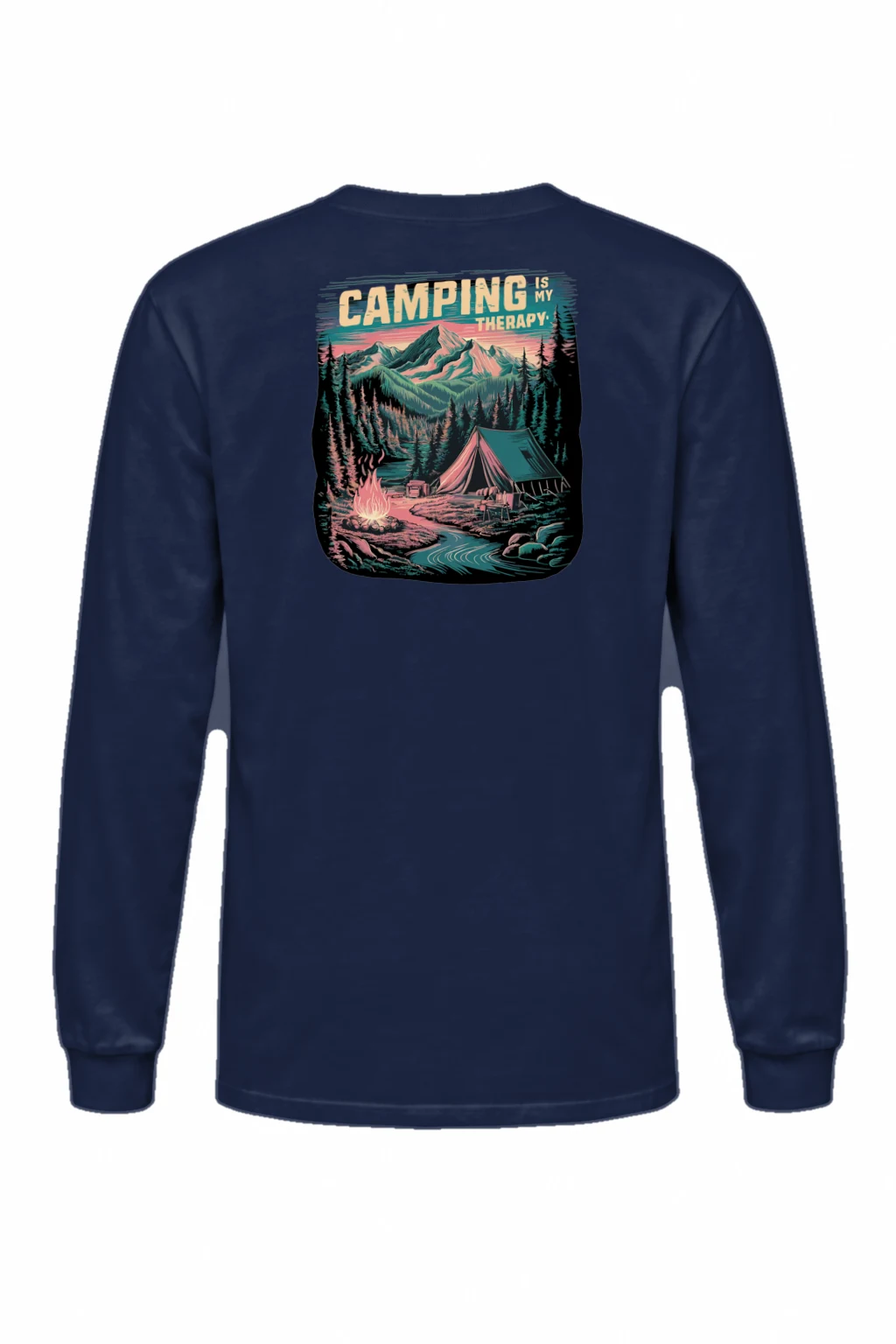 "Camping Is My Therapy" Unisex Longsleeve T-shirt | Gildan 2400