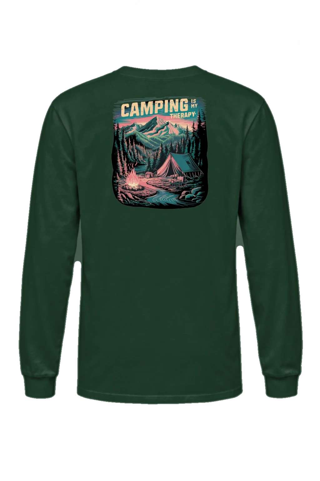 "Camping Is My Therapy" Unisex Longsleeve T-shirt | Gildan 2400