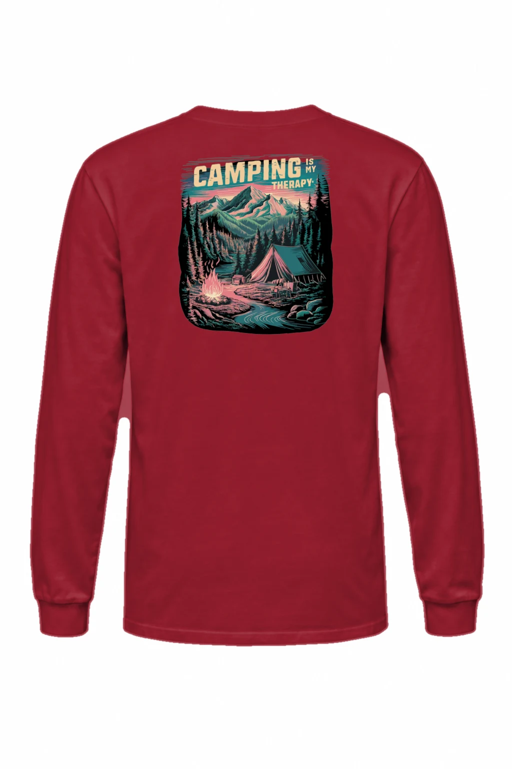 "Camping Is My Therapy" Unisex Longsleeve T-shirt | Gildan 2400
