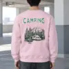 "Camping Woodcut" Heavy Blend Unisex Crewneck Sweatshirt