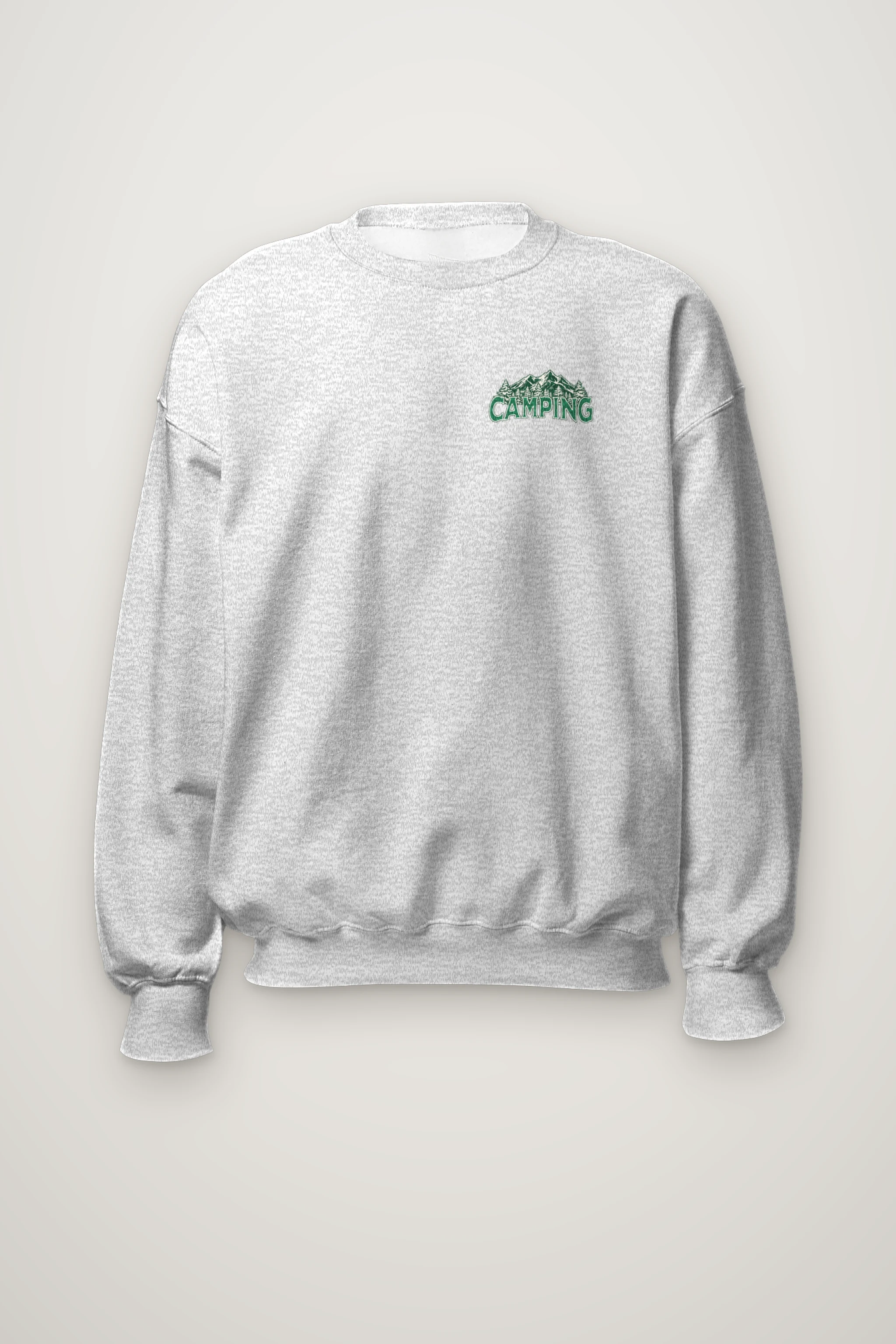 "Camping Woodcut" Heavy Blend Unisex Crewneck Sweatshirt
