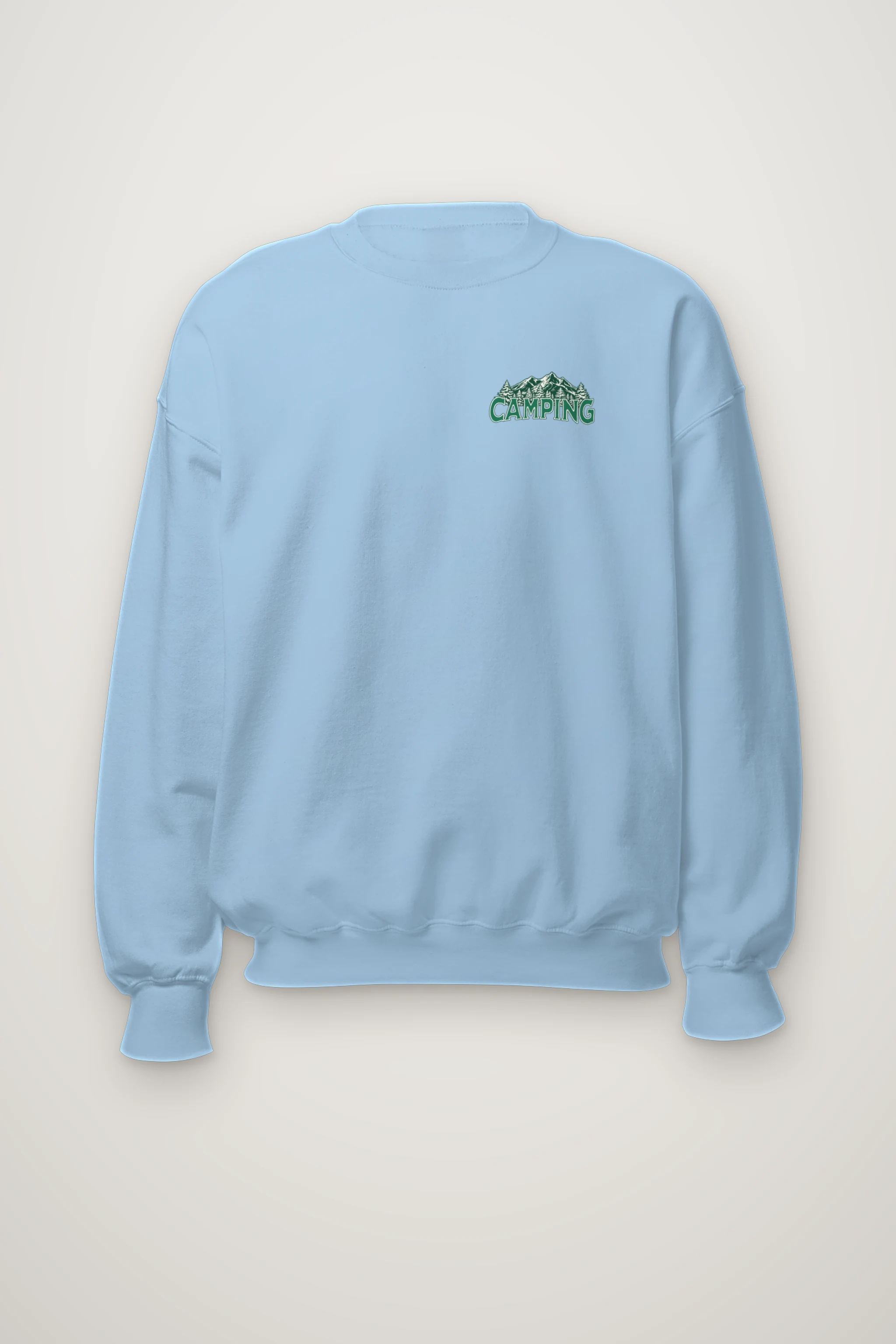 "Camping Woodcut" Heavy Blend Unisex Crewneck Sweatshirt