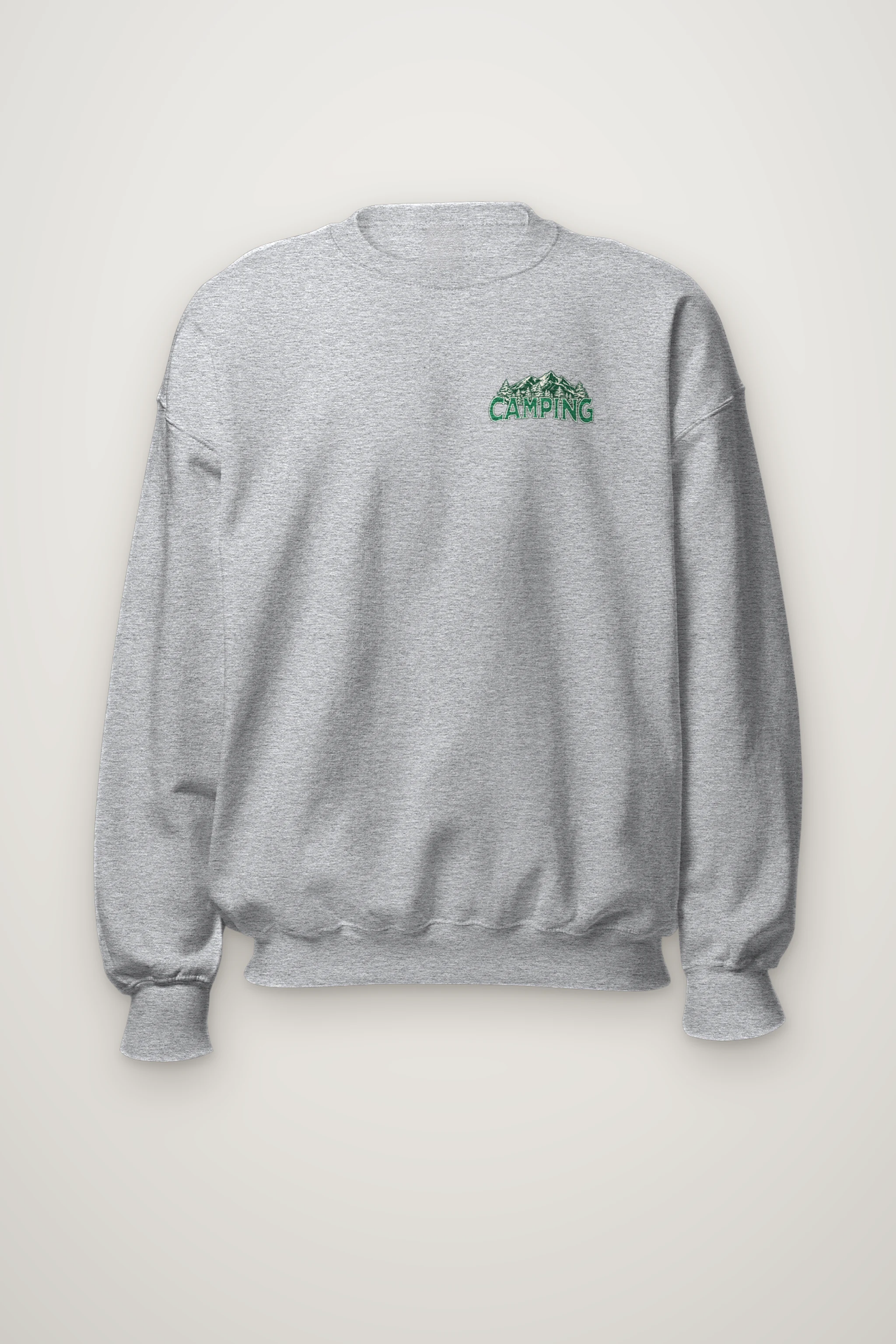 "Camping Woodcut" Heavy Blend Unisex Crewneck Sweatshirt