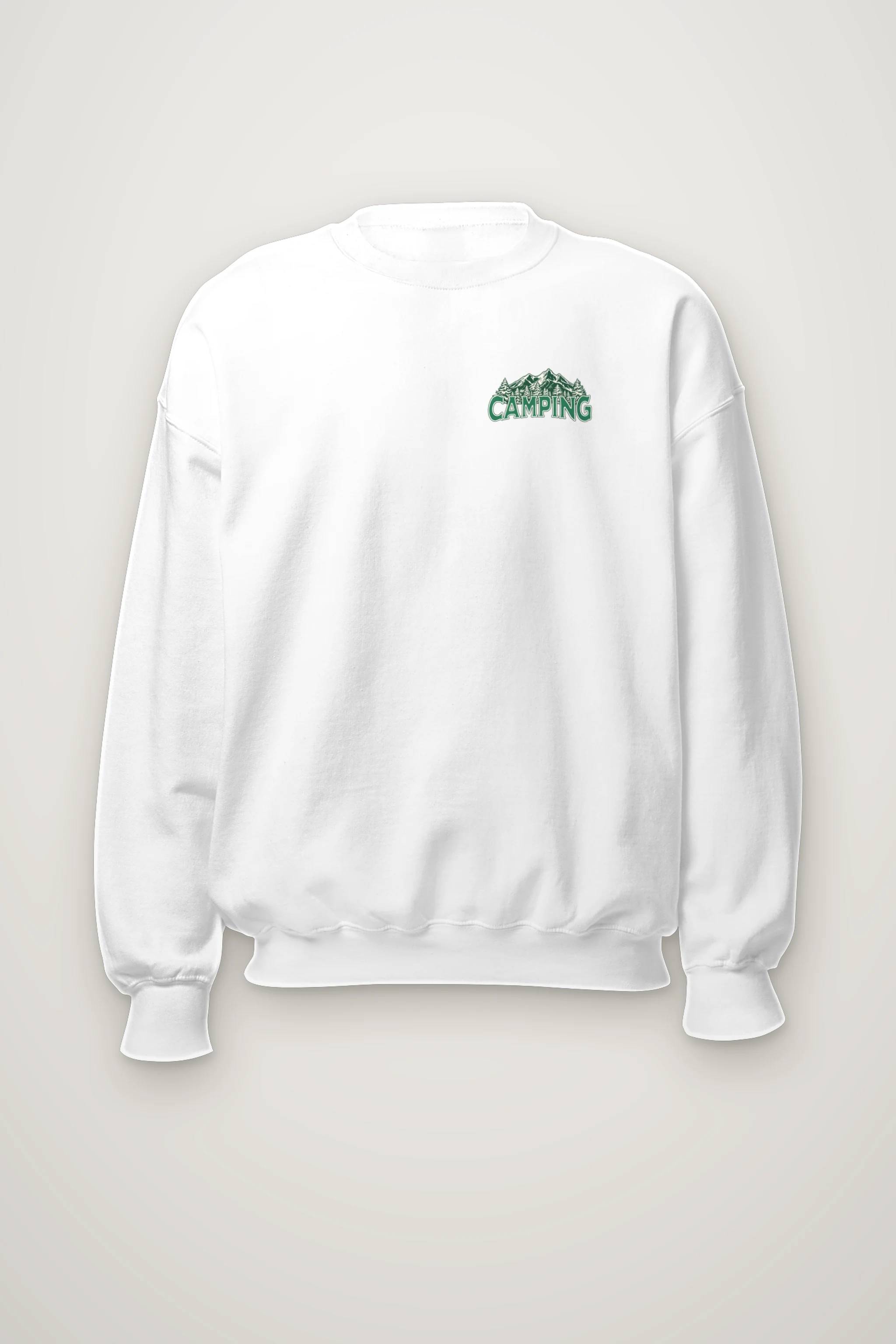 "Camping Woodcut" Heavy Blend Unisex Crewneck Sweatshirt