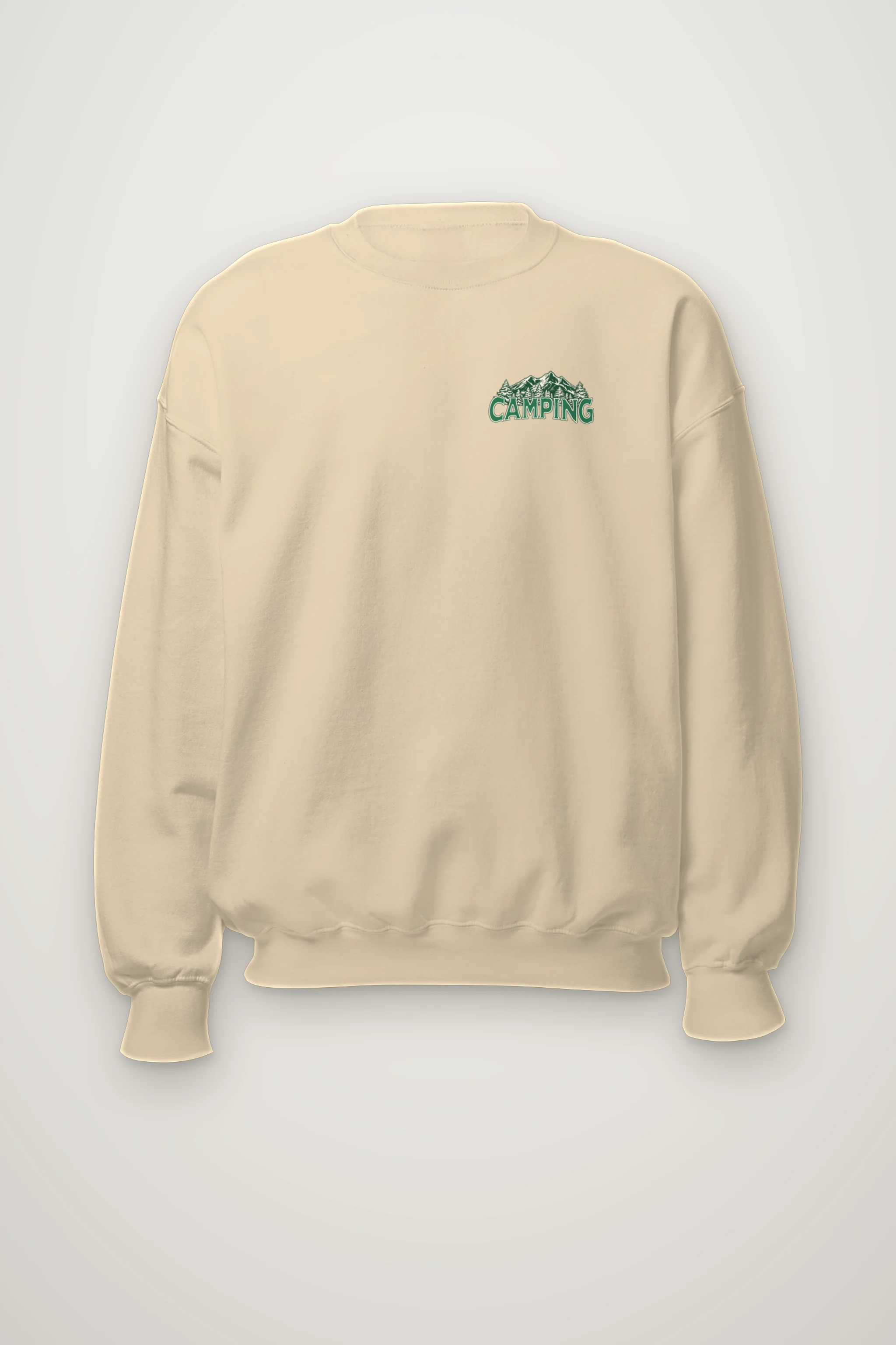 "Camping Woodcut" Heavy Blend Unisex Crewneck Sweatshirt