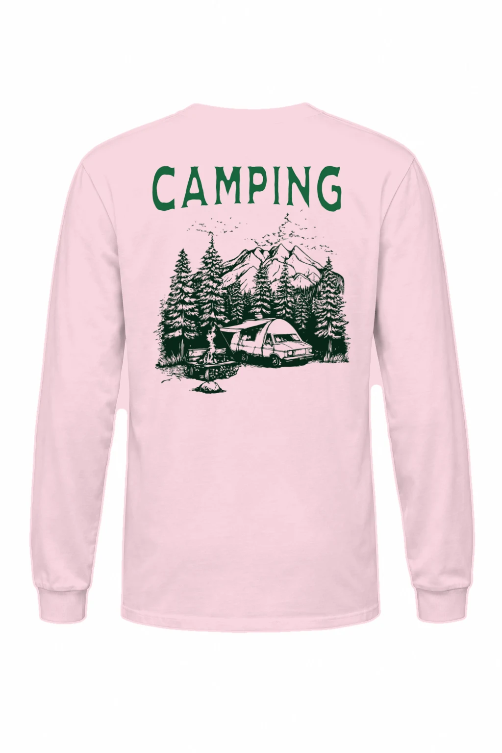 "Camping Woodcut" Unisex Longsleeve T-shirt | Gildan 2400