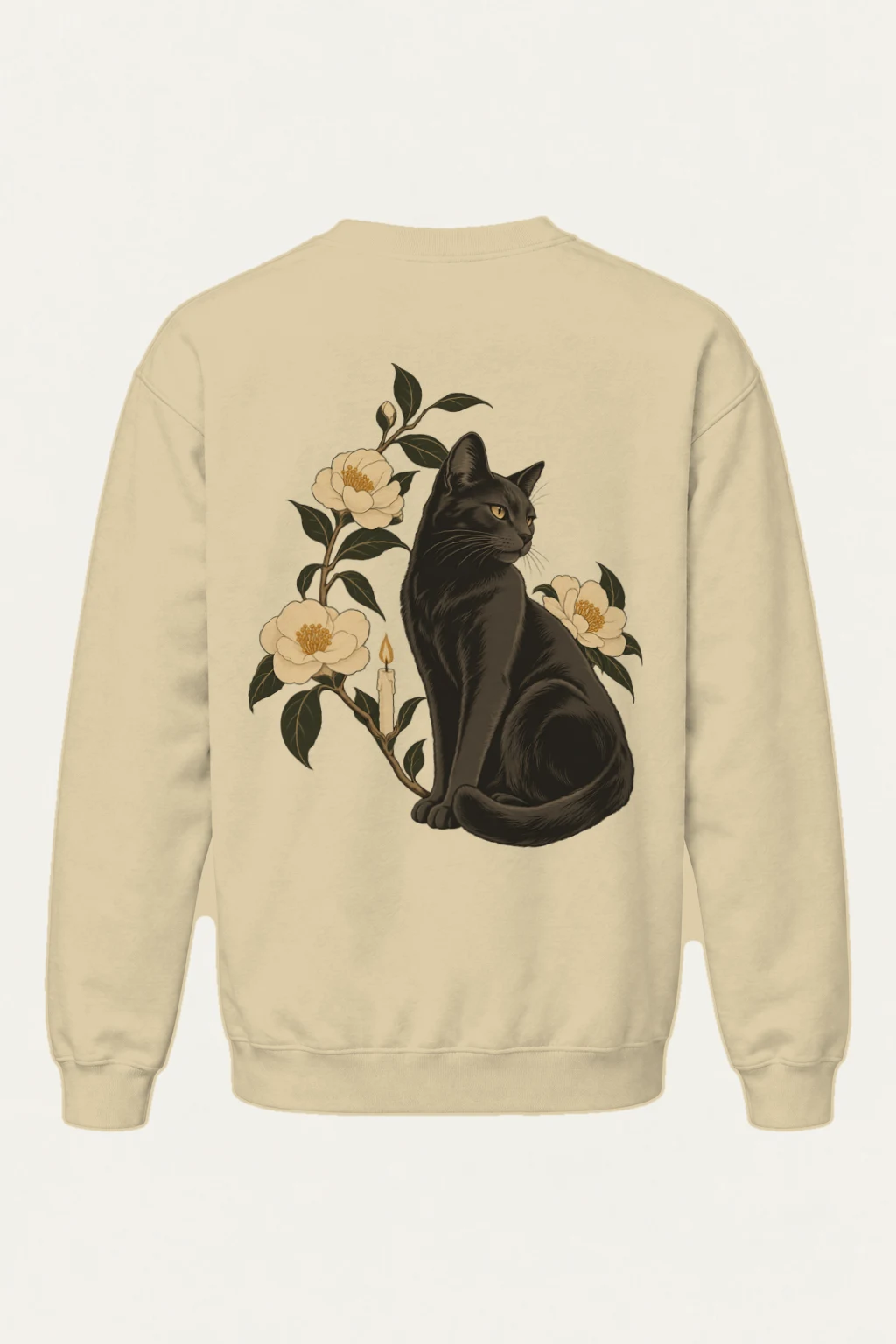 "Candlelit Garden Cat" Heavy Blend Unisex Crewneck Sweatshirt | Gildan 18000