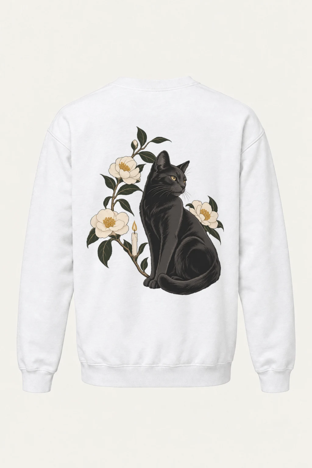 "Candlelit Garden Cat" Heavy Blend Unisex Crewneck Sweatshirt | Gildan 18000