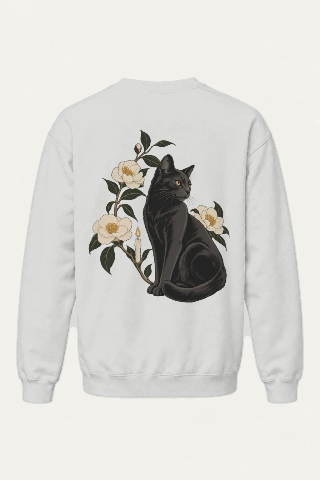 "Candlelit Garden Cat" Heavy Blend Unisex Crewneck Sweatshirt | Gildan 18000