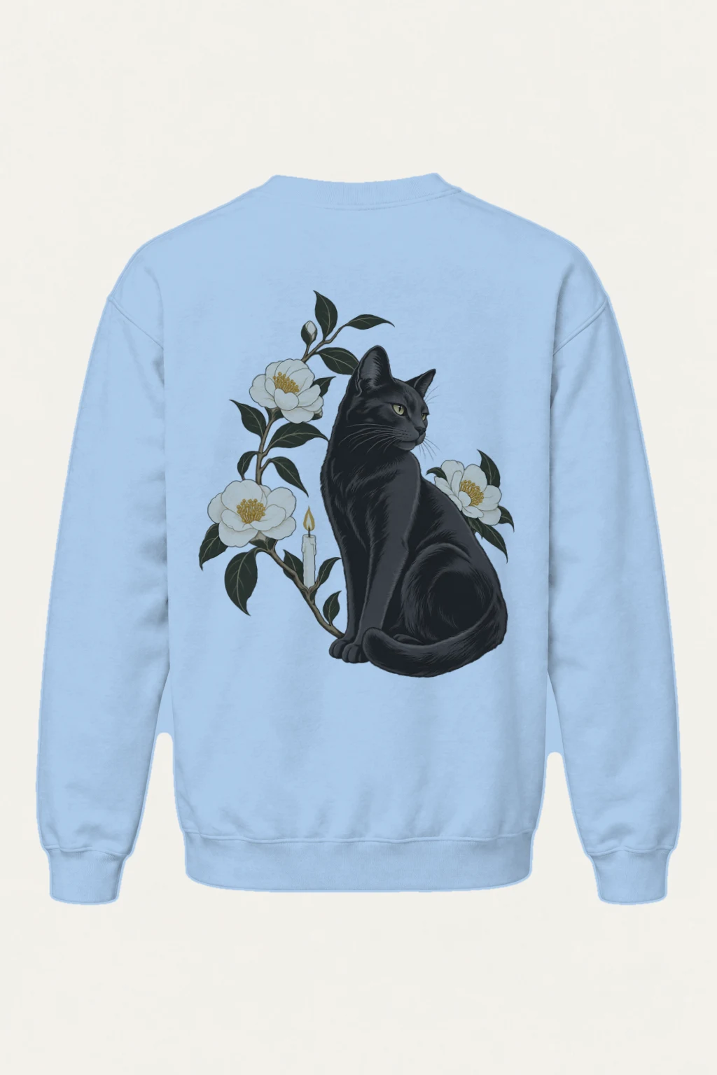 "Candlelit Garden Cat" Heavy Blend Unisex Crewneck Sweatshirt | Gildan 18000