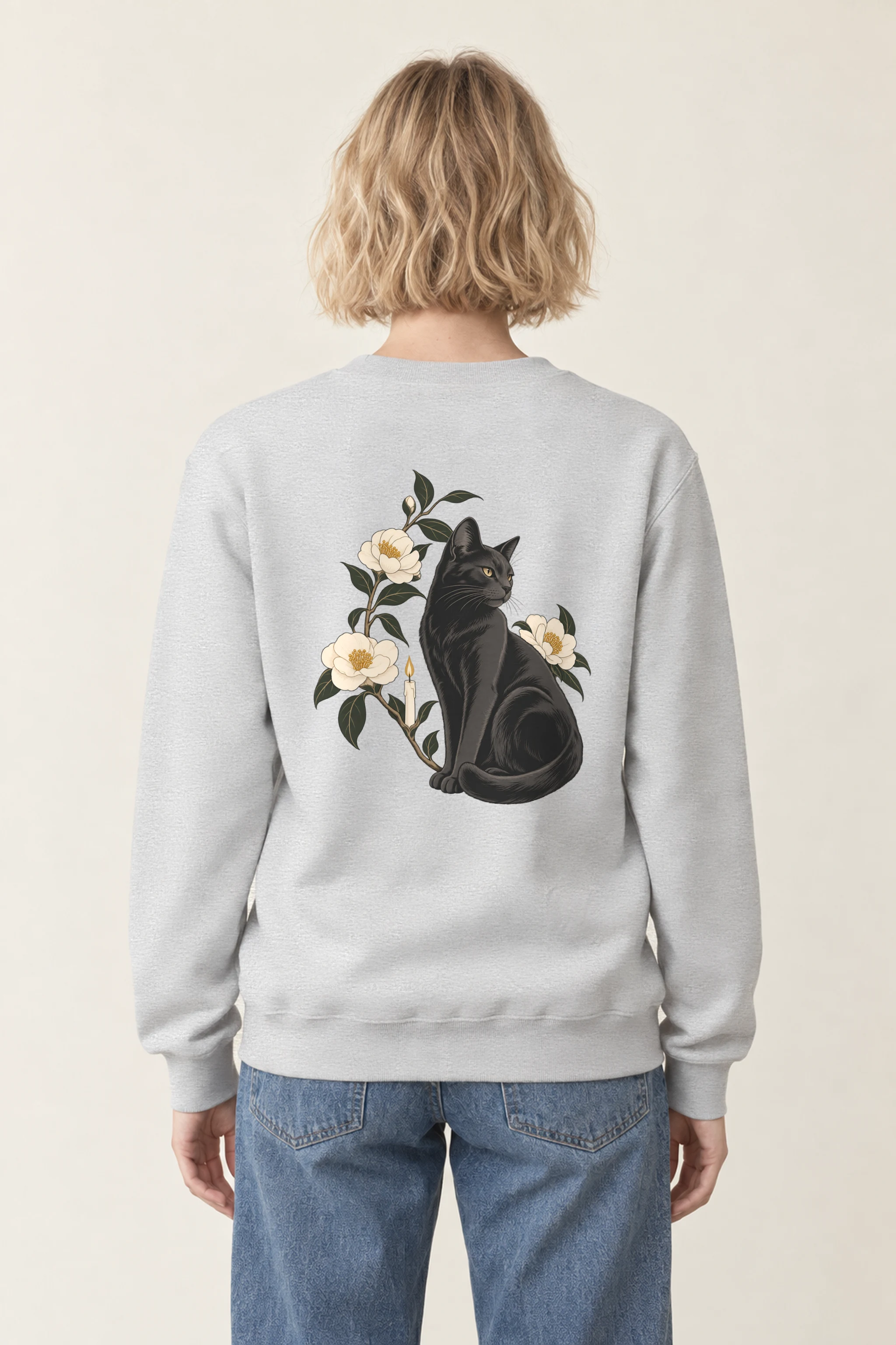 "Candlelit Garden Cat" 1 Crewneck Sweatshirt