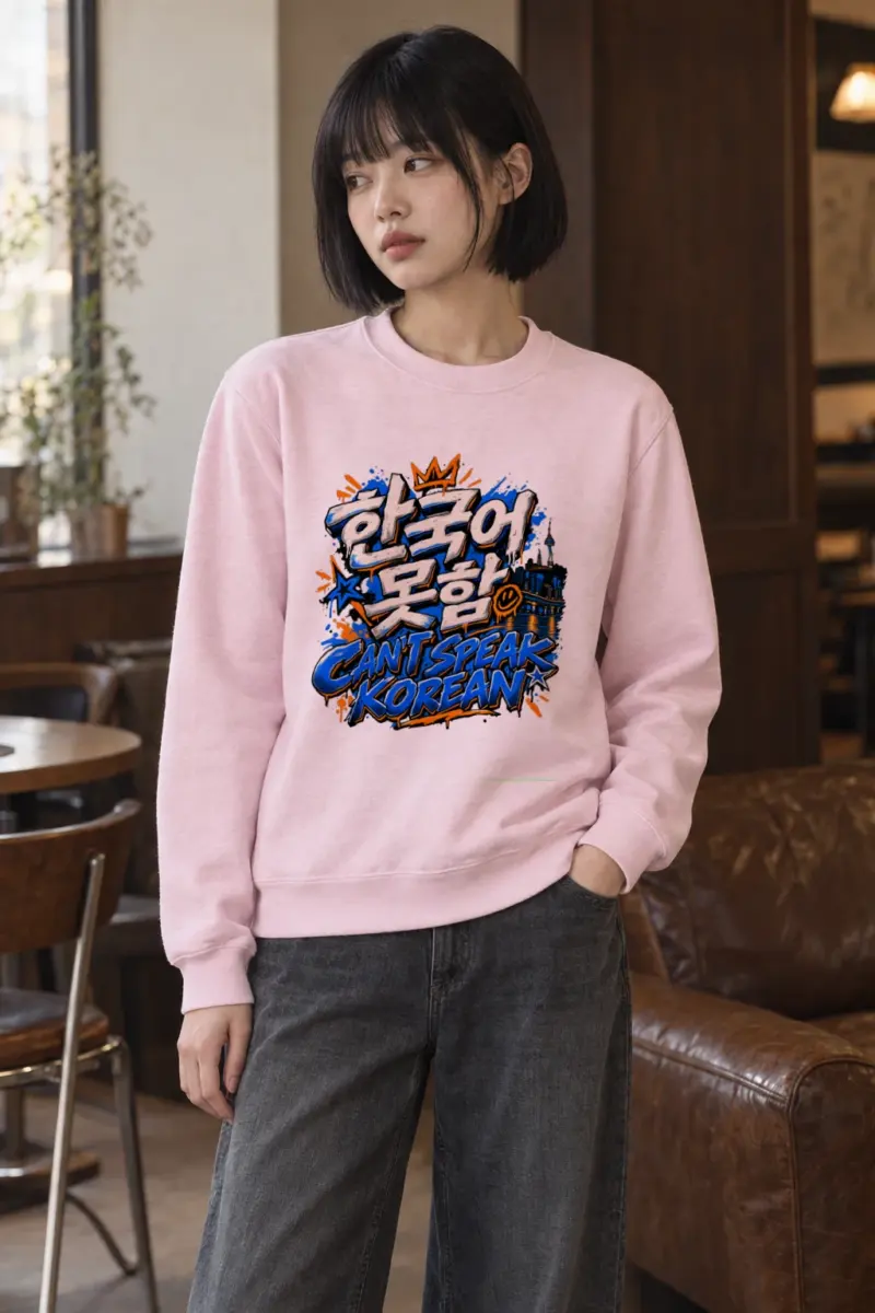 "Graffiti Korean Bubble Script" Heavy Blend Unisex Crewneck Sweatshirt