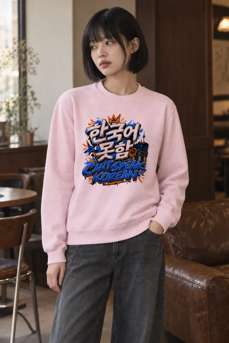 "Graffiti Korean Bubble Script" Heavy Blend Unisex Crewneck Sweatshirt