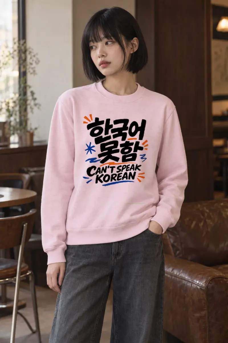 "Can't Speak Korean" Heavy Blend Unisex Crewneck Sweatshirt