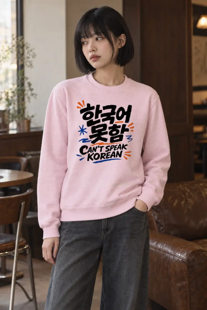 "Can't Speak Korean" Heavy Blend Unisex Crewneck Sweatshirt