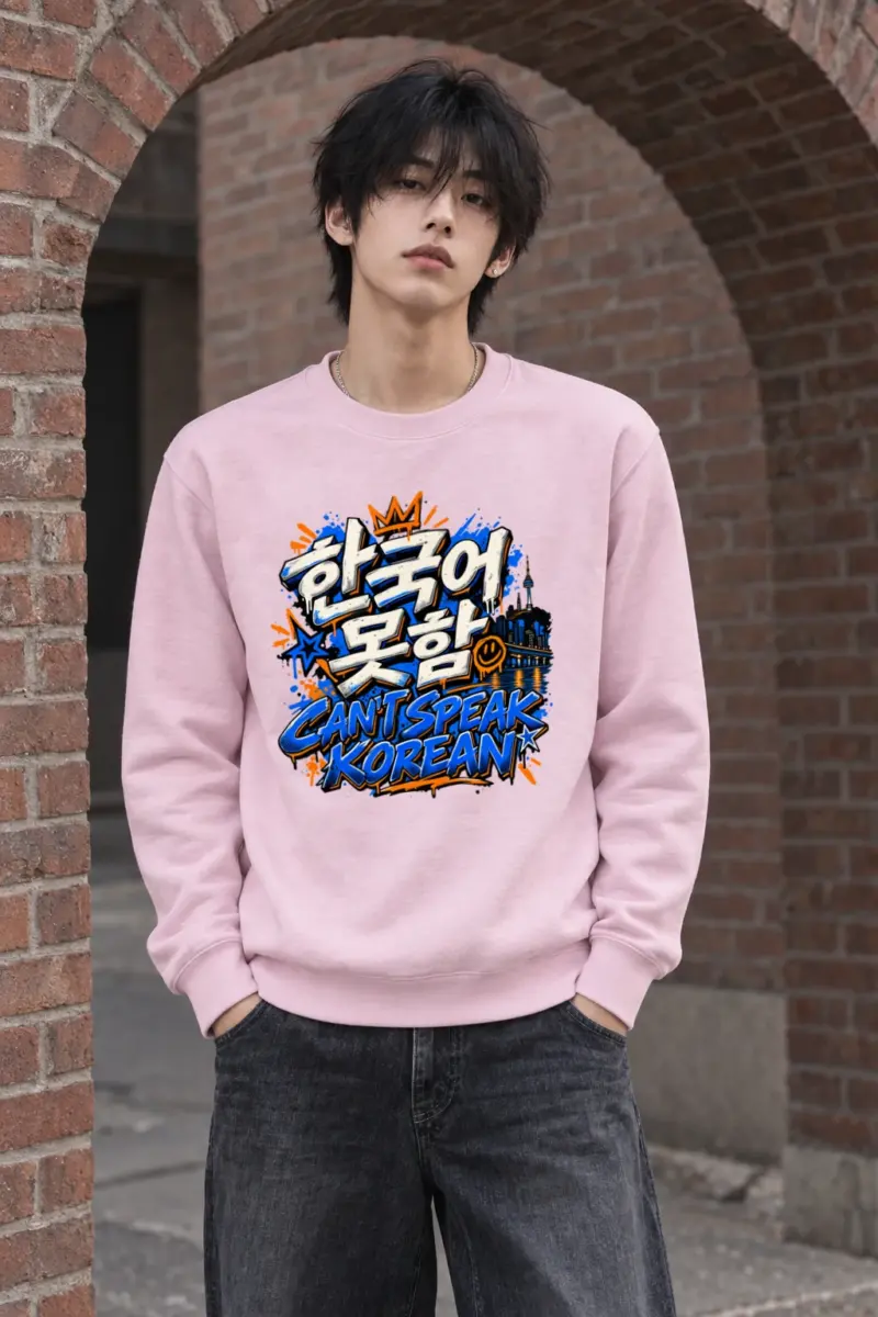 "Graffiti Korean Bubble Script" Heavy Blend Unisex Crewneck Sweatshirt